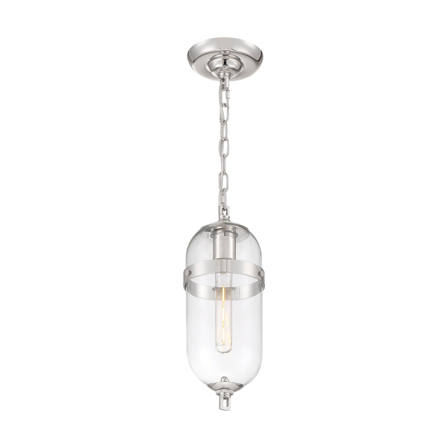 Fathom - 1 Light Mini Pendant with Clear Glass Polished Nickel