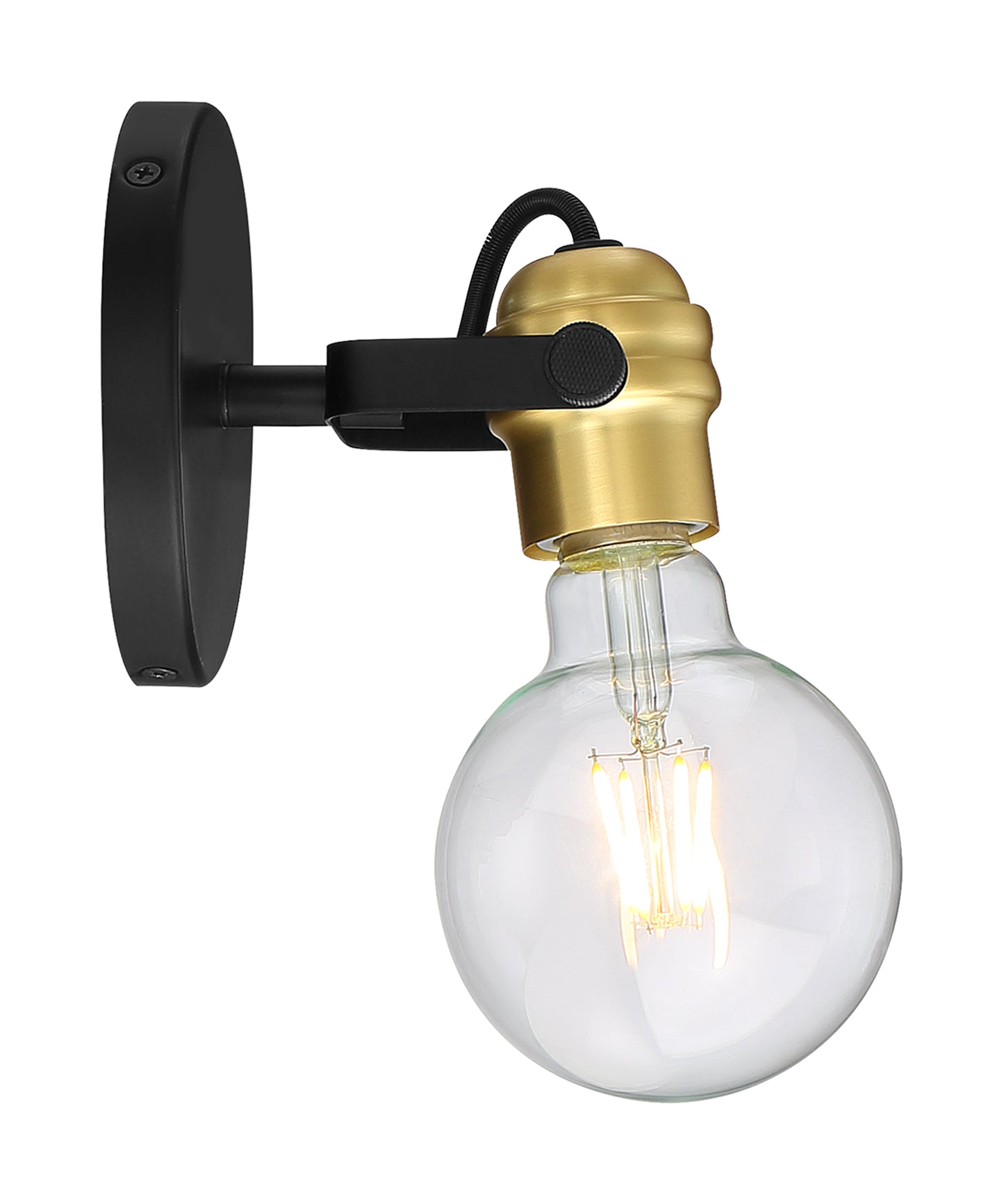 Mantra - 1 Light Wall Sconce with Black & Brass Accents Finish