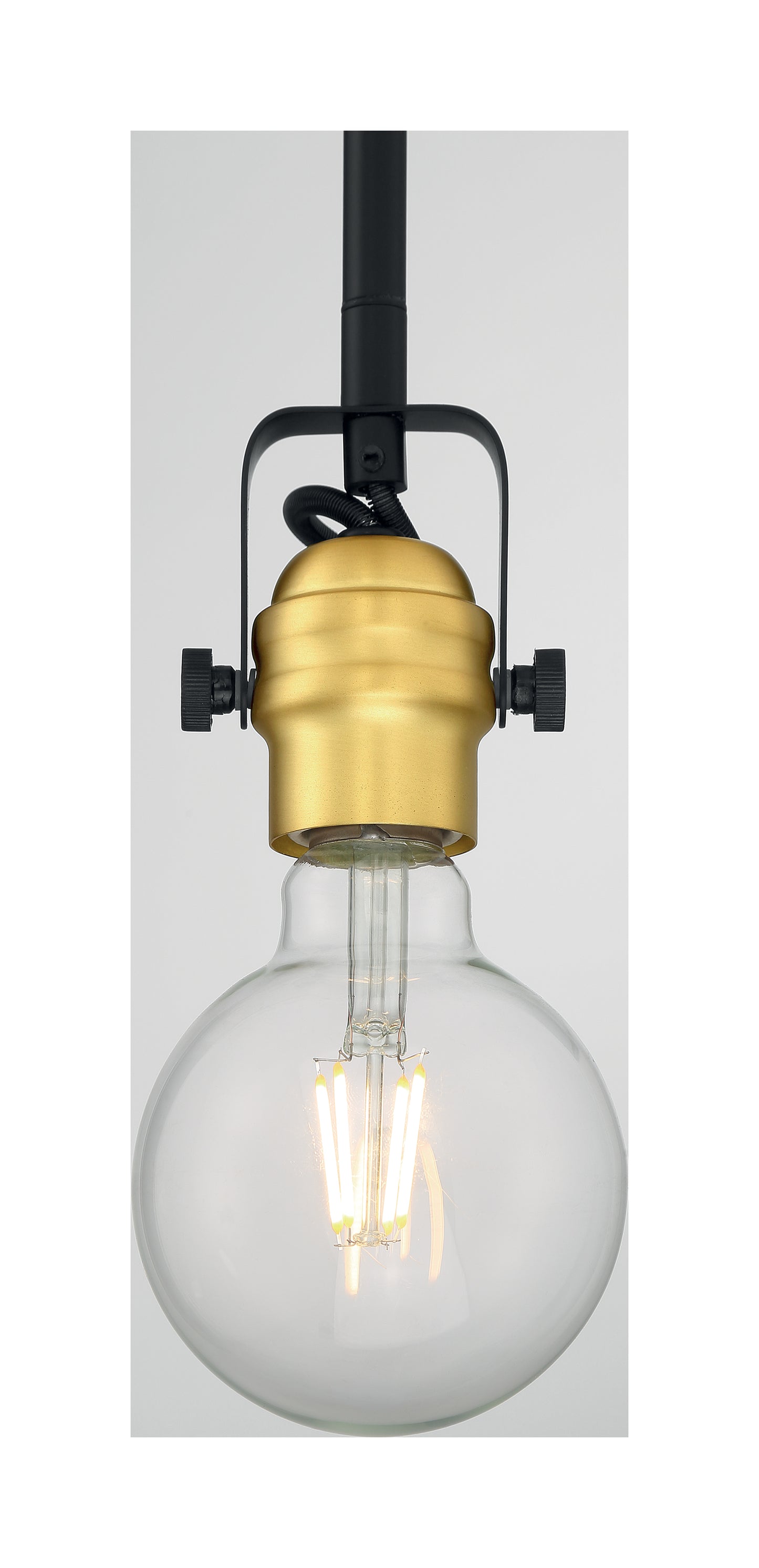 Mantra - 1 Light Mini Pendant with Black & Brushed Brass Finish