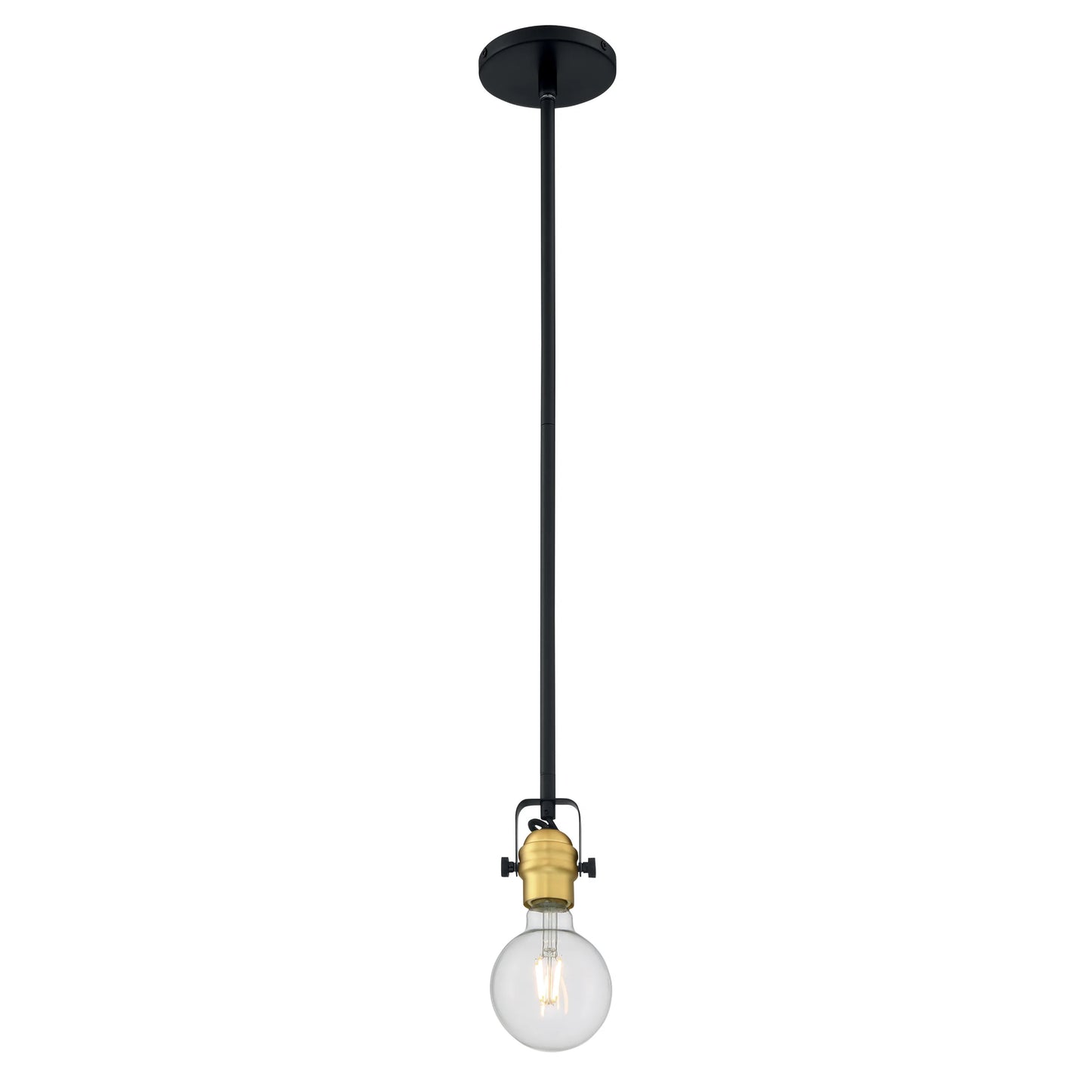 Mantra - 1 Light Mini Pendant with Black & Brushed Brass Finish