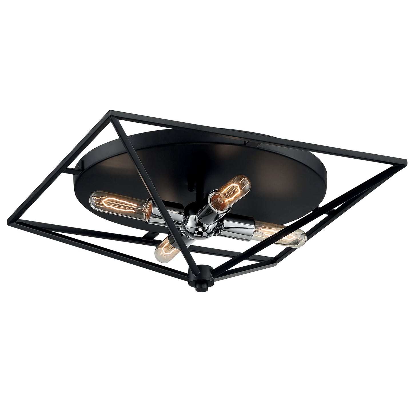 Legend - 4 Light Small Flush Mount with Black and Polished Nickel Finish