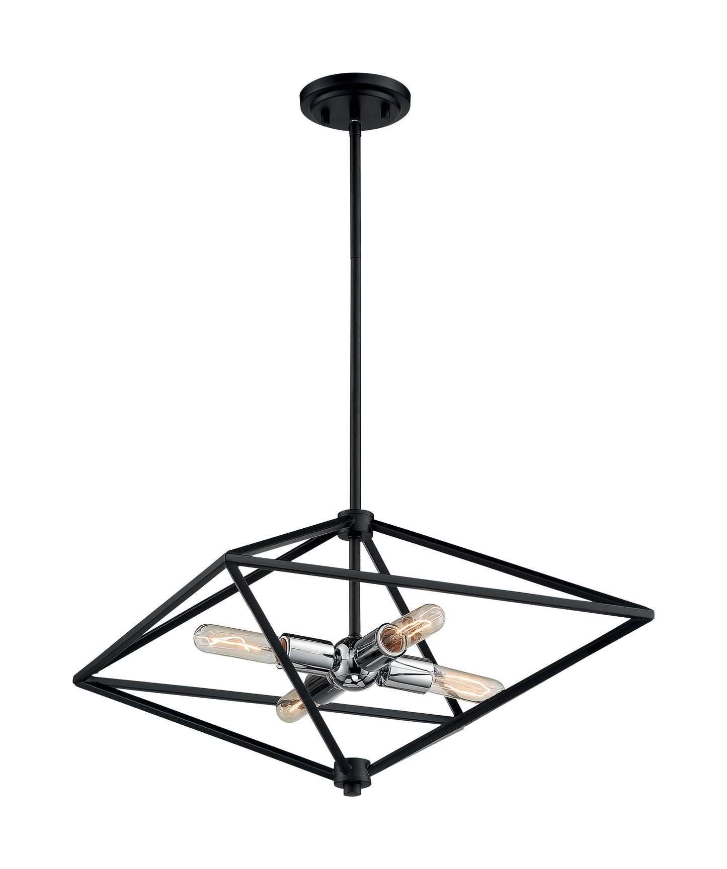 Legend - 4 Light Small Pendant with Black and Polished Nickel Finish