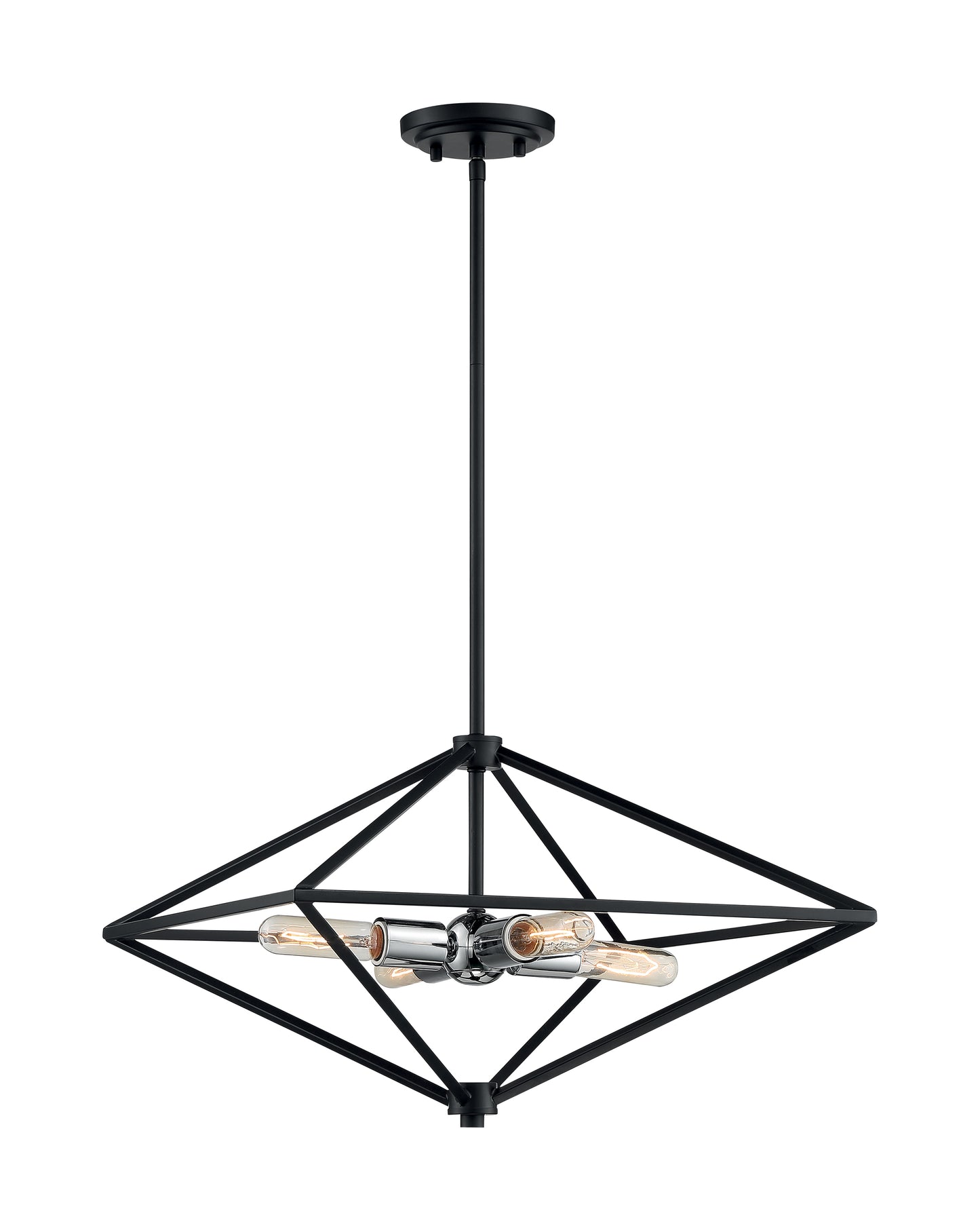 Legend - 4 Light Small Pendant with Black and Polished Nickel Finish