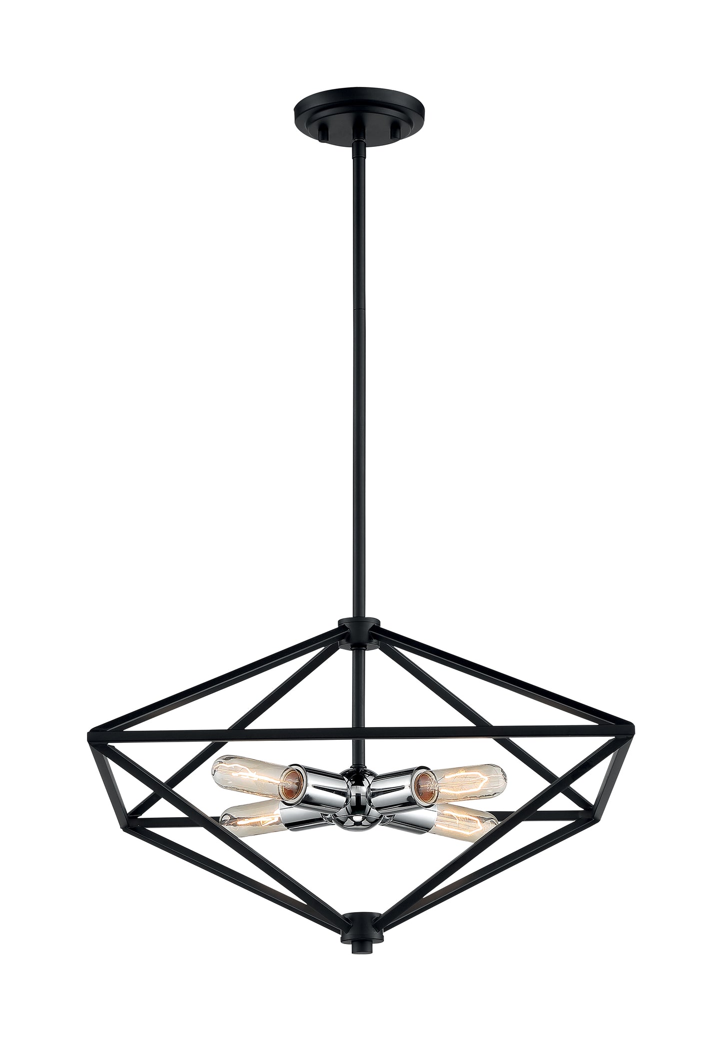 Legend - 4 Light Small Pendant with Black and Polished Nickel Finish
