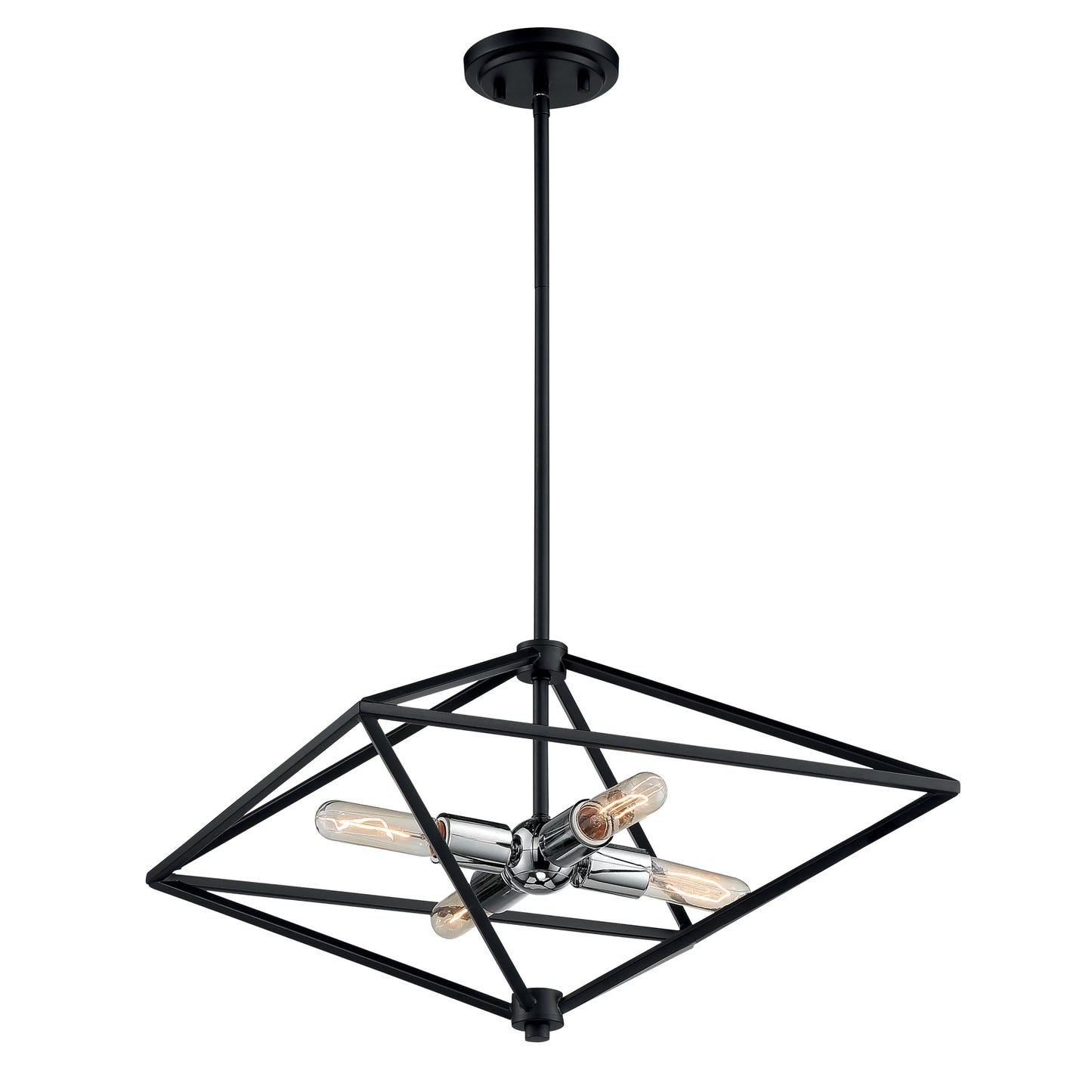 Legend - 4 Light Small Pendant with Black and Polished Nickel Finish