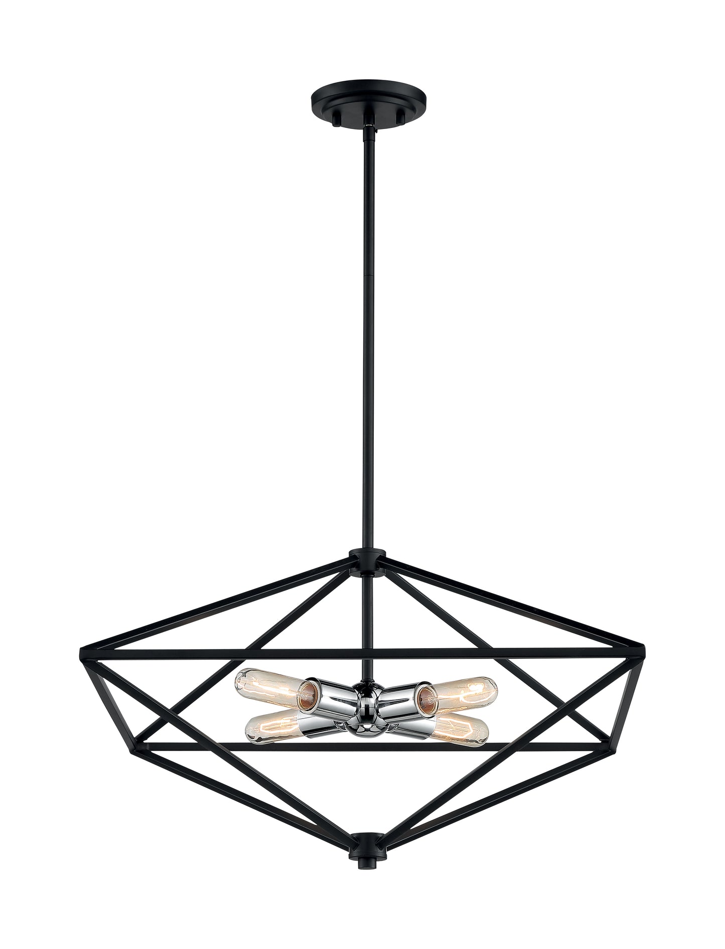 Legend - 4 Light Large Pendant with Black and Polished Nickel Finish