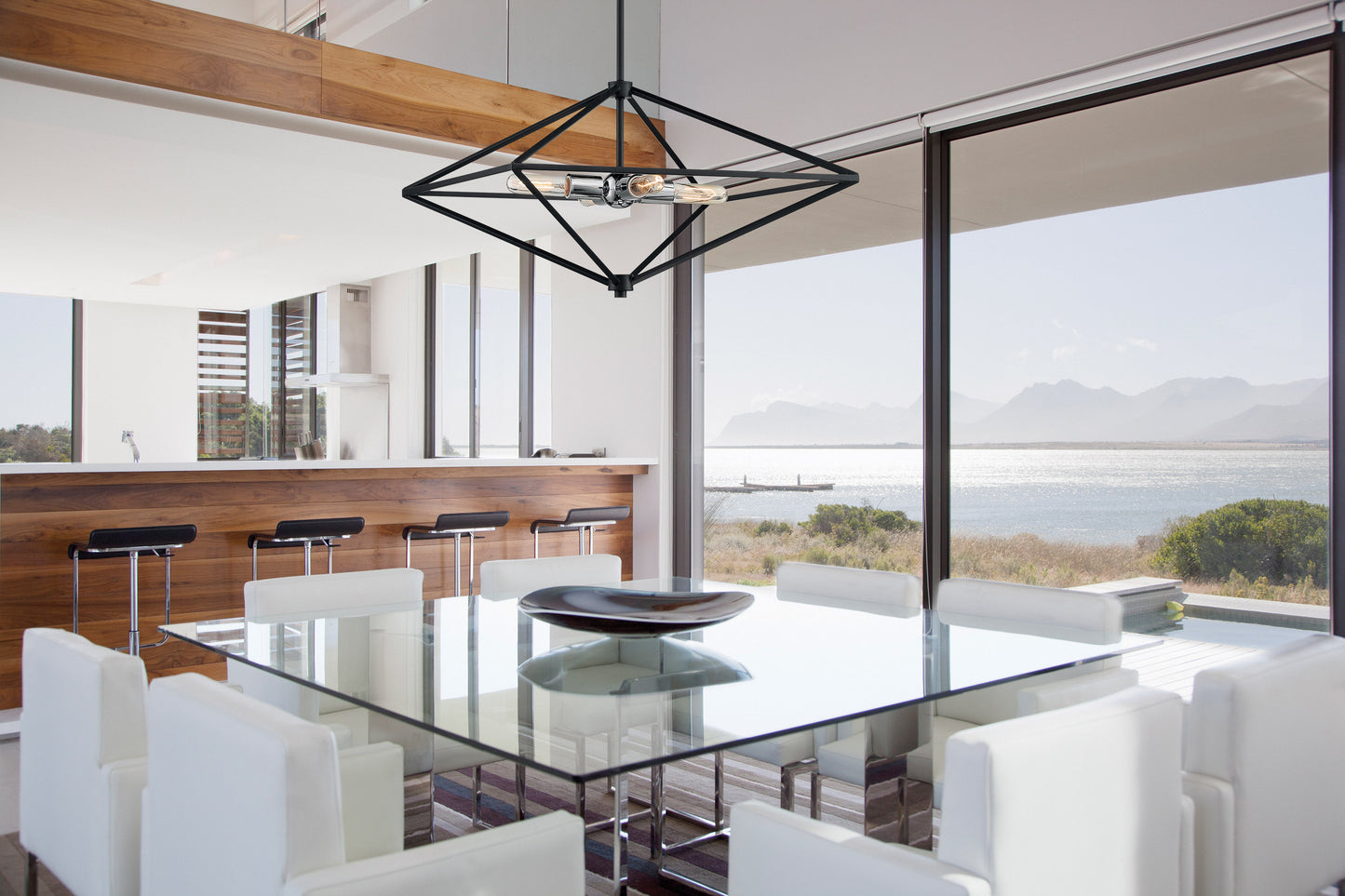 Legend - 4 Light Large Pendant with Black and Polished Nickel Finish
