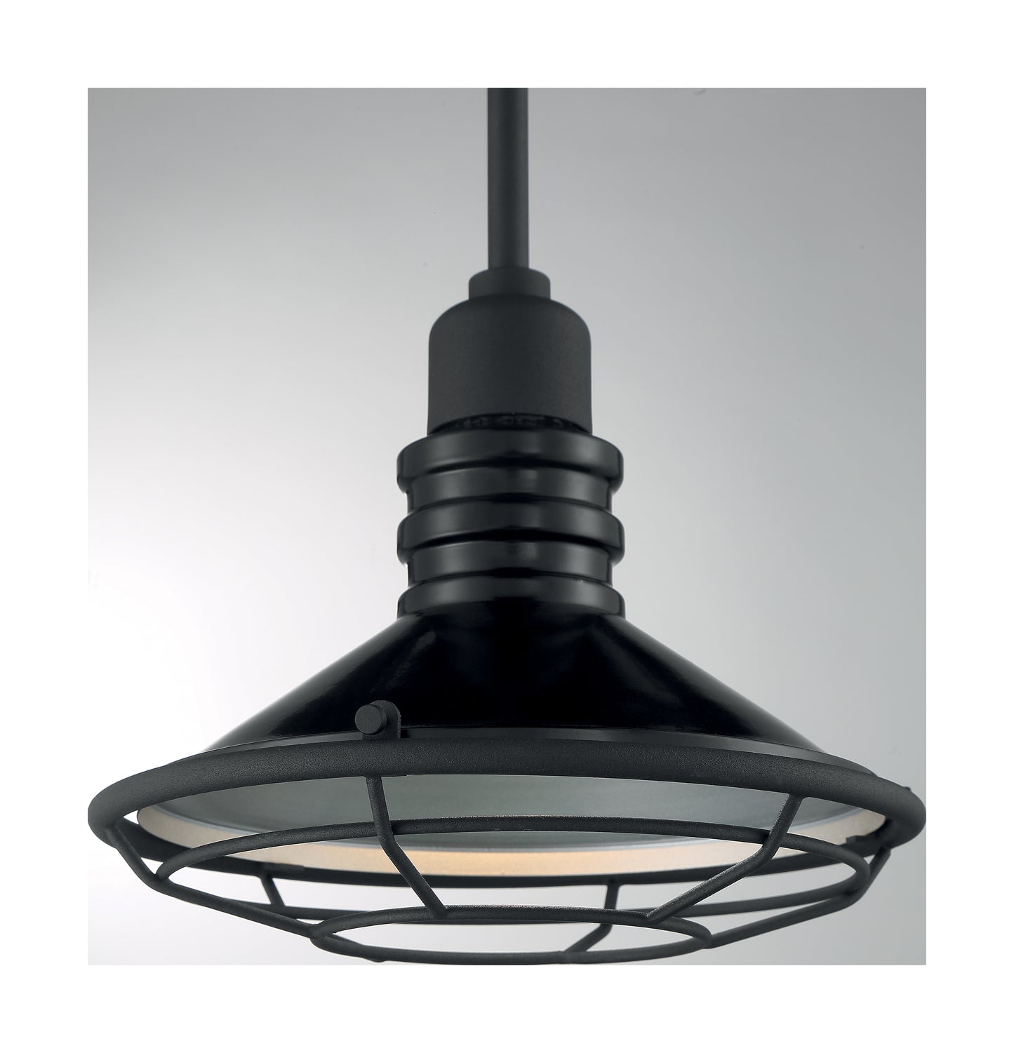 Blue Harbor - 1 Light Small Pendant with Black and Silver - Black Accents Finish
