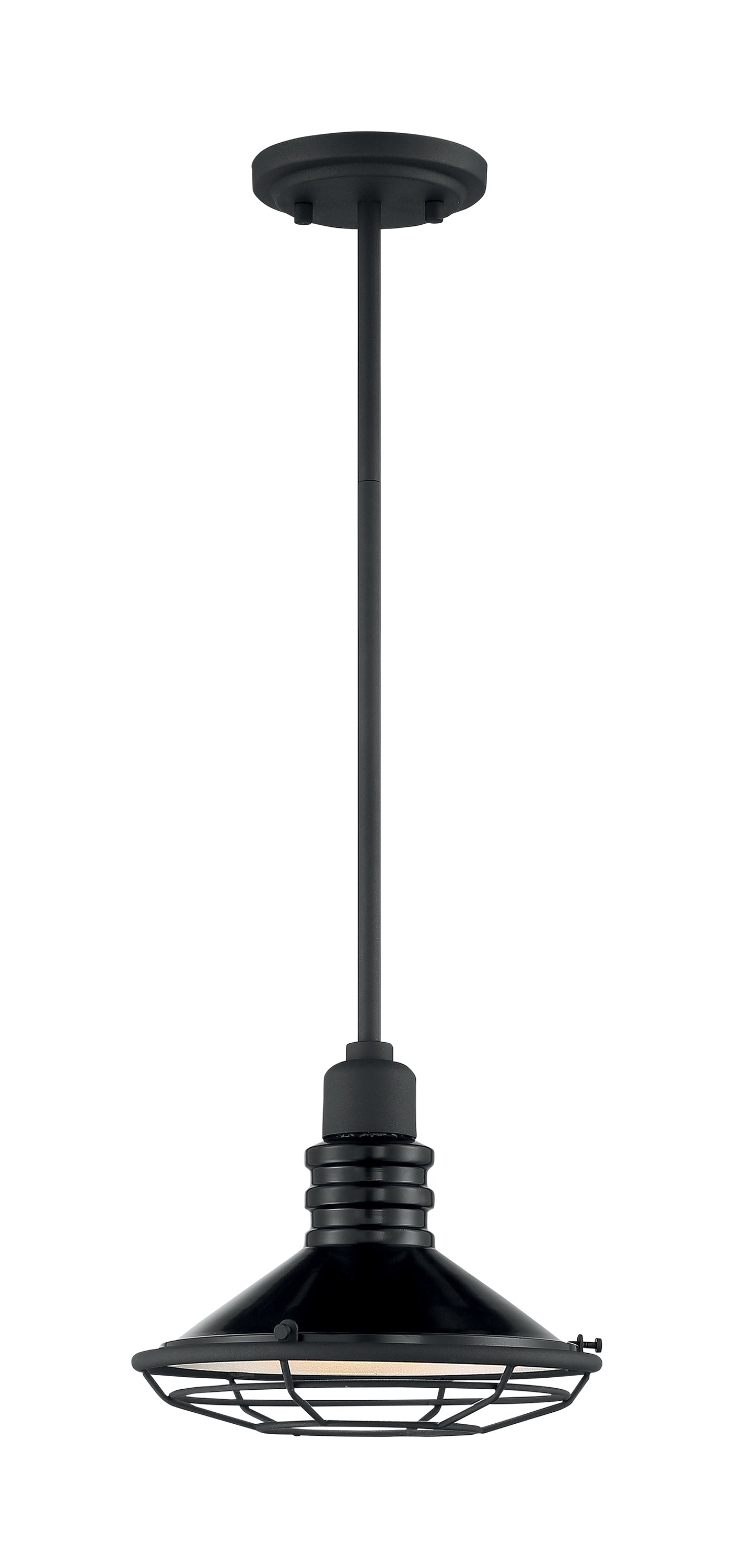 Blue Harbor - 1 Light Small Pendant with Black and Silver - Black Accents Finish