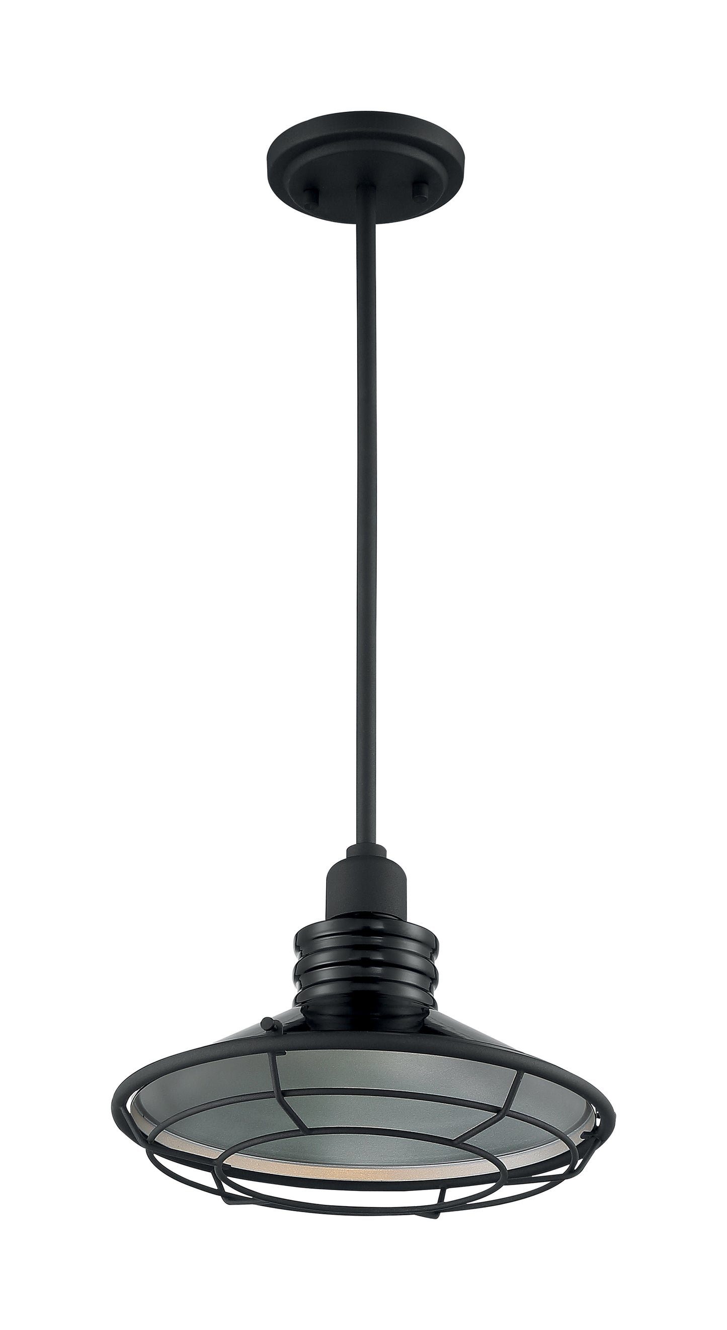 Blue Harbor - 1 Light Pendant with Black and Silver - Black Accents Finish