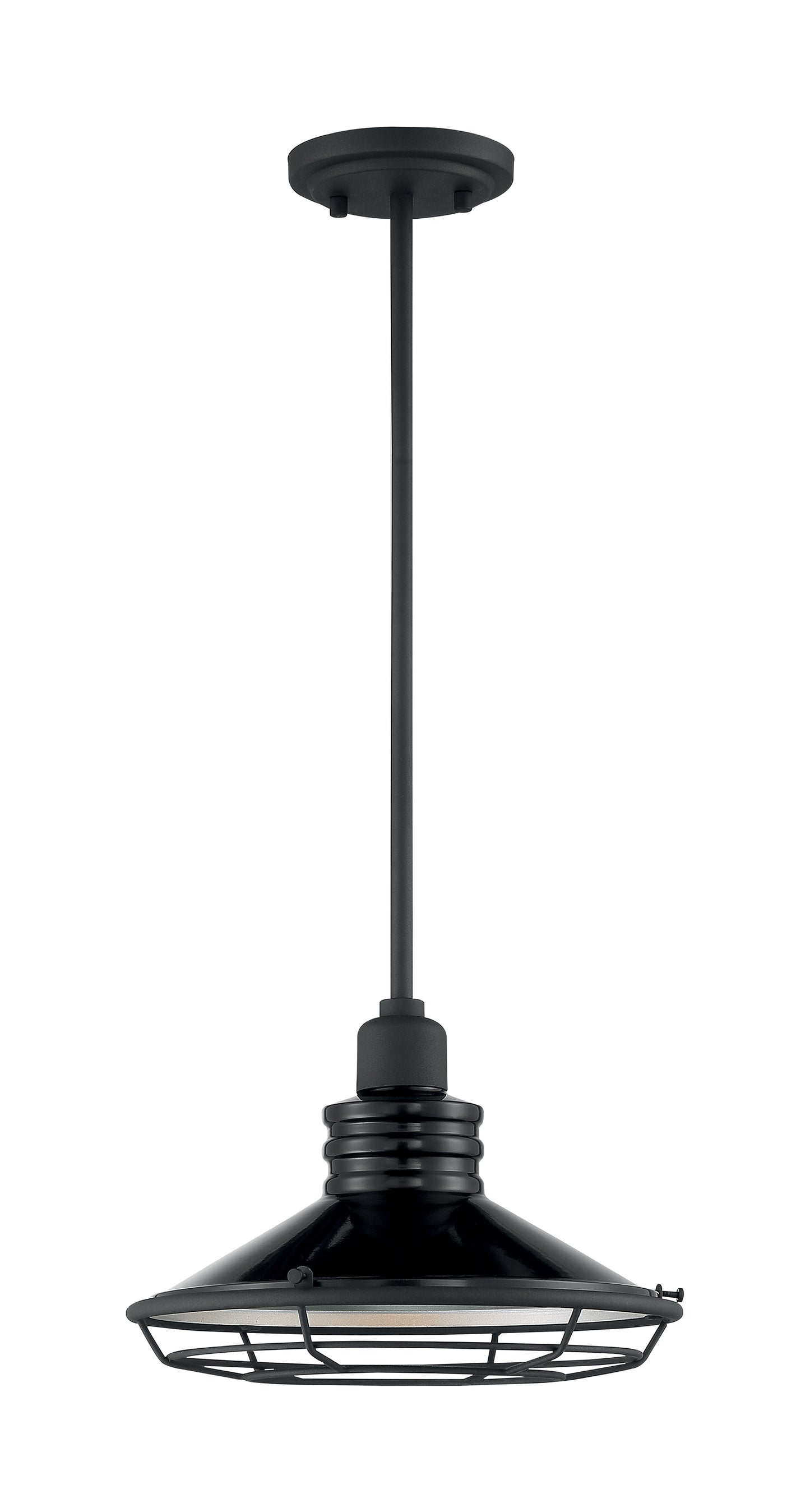 Blue Harbor - 1 Light Pendant with Black and Silver - Black Accents Finish