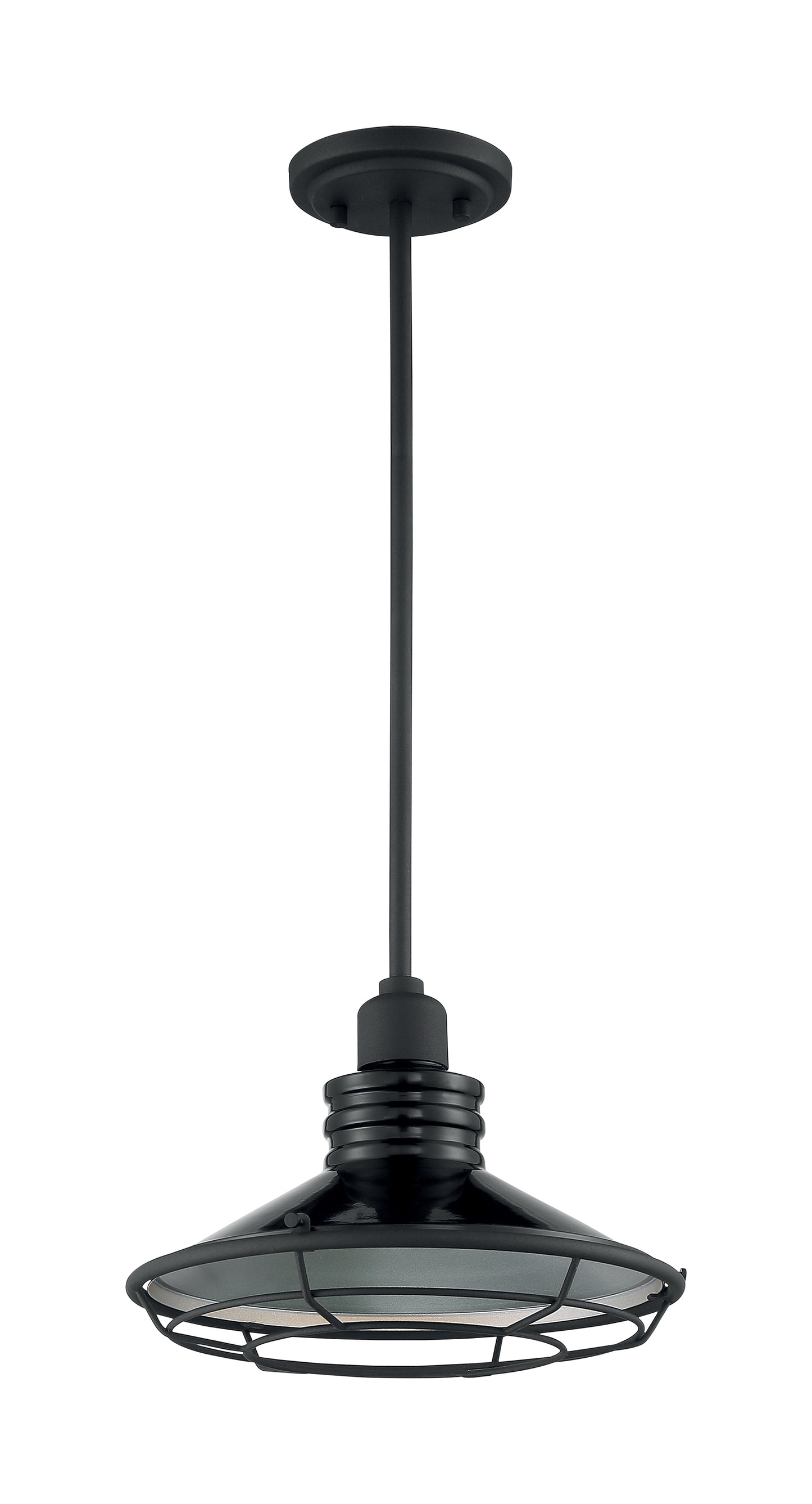 Blue Harbor - 1 Light Pendant with Black and Silver - Black Accents Finish