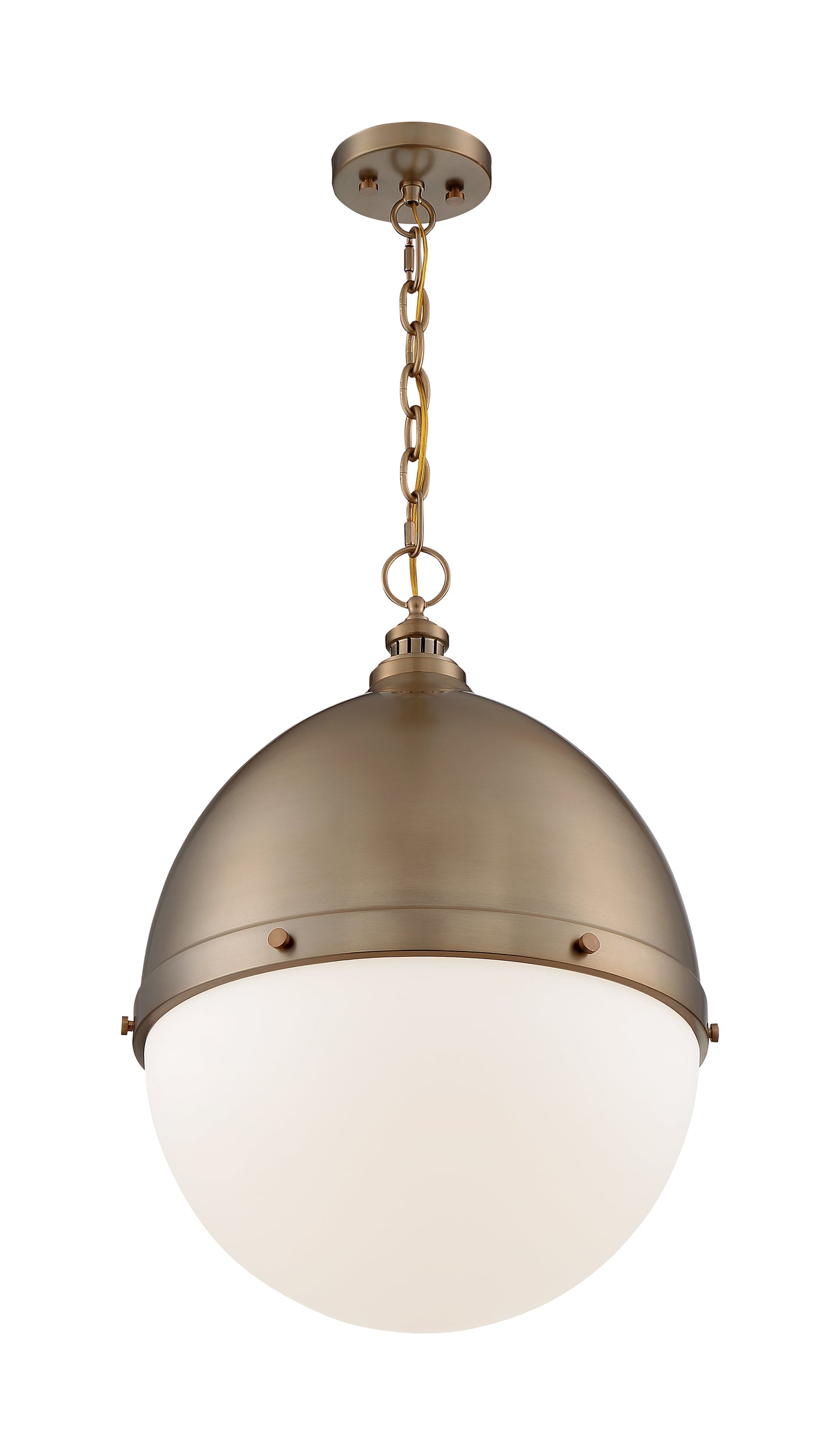 Ronan - 1 Light Pendant with Opal Glass - Burnished Brass Finish