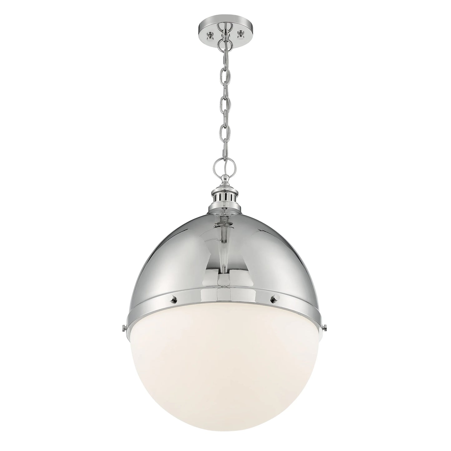 Ronan - 1 Light Pendant with Opal Glass - Polished Nickel Finish