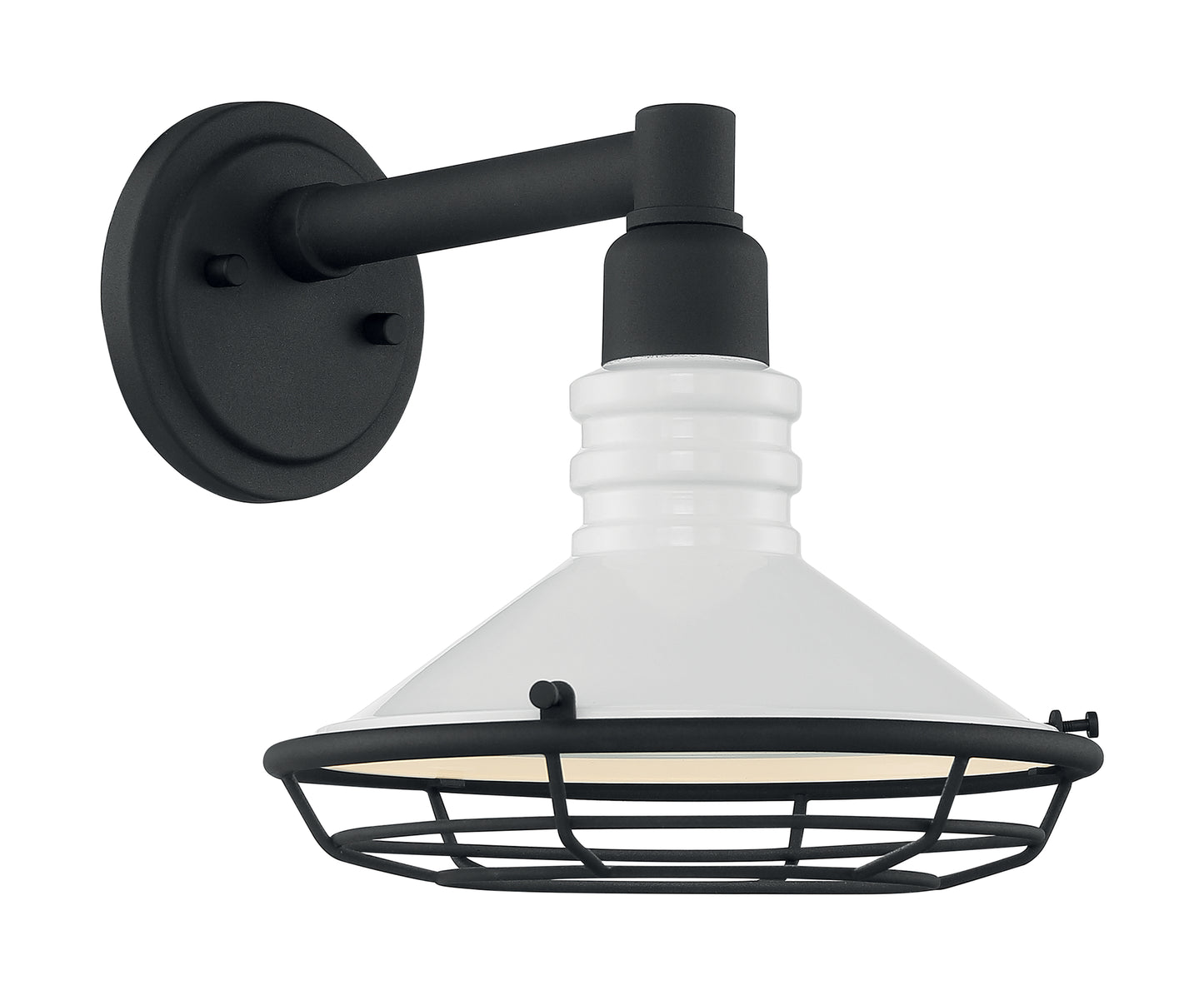 Blue Harbor - 1 Light Small Sconce with Gloss White - Textured Black Finish