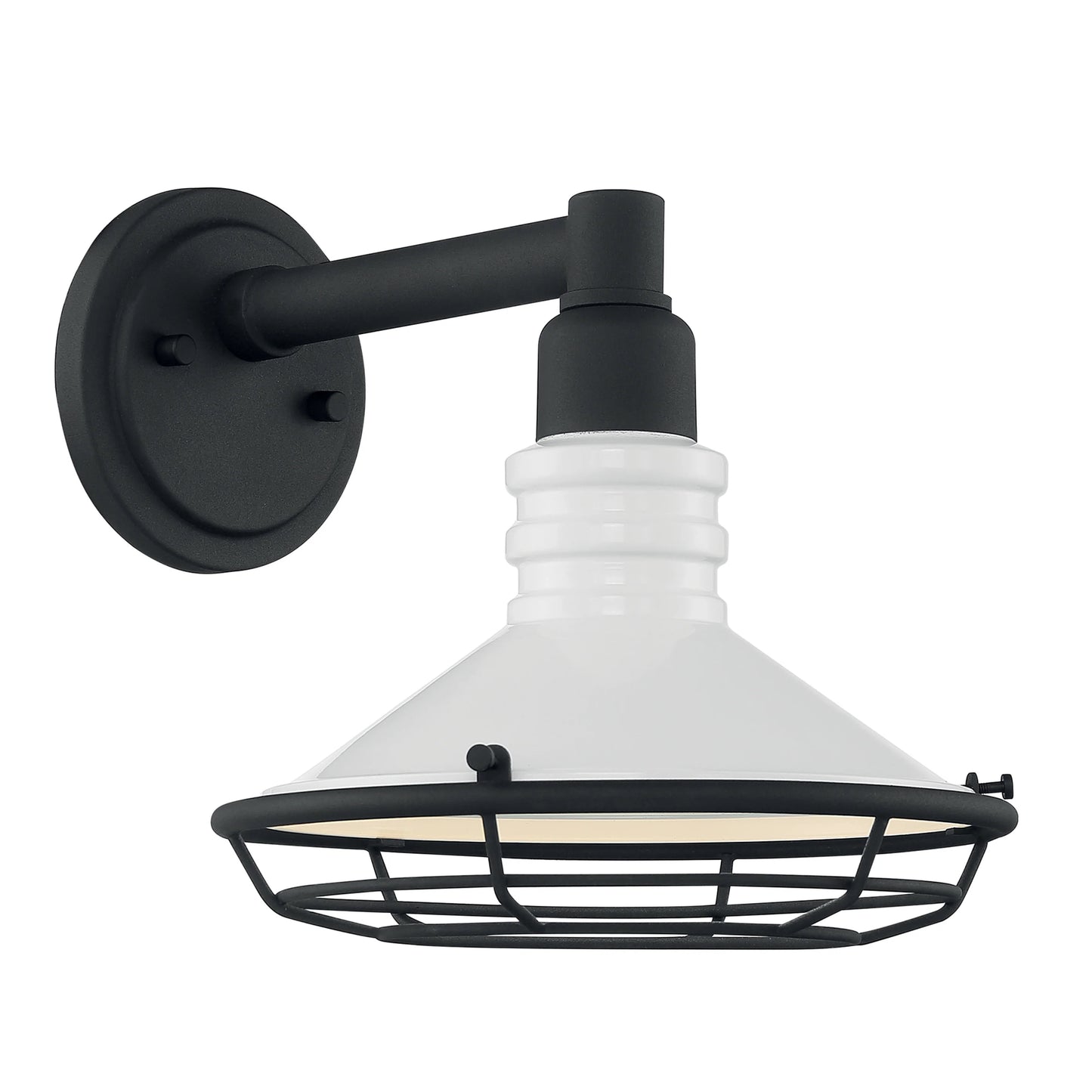 Blue Harbor - 1 Light Small Sconce with Gloss White - Textured Black Finish