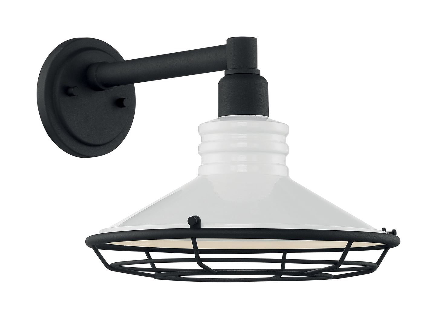 Blue Harbor - 1 Light Large Sconce with Gloss White - Textured Black Finish