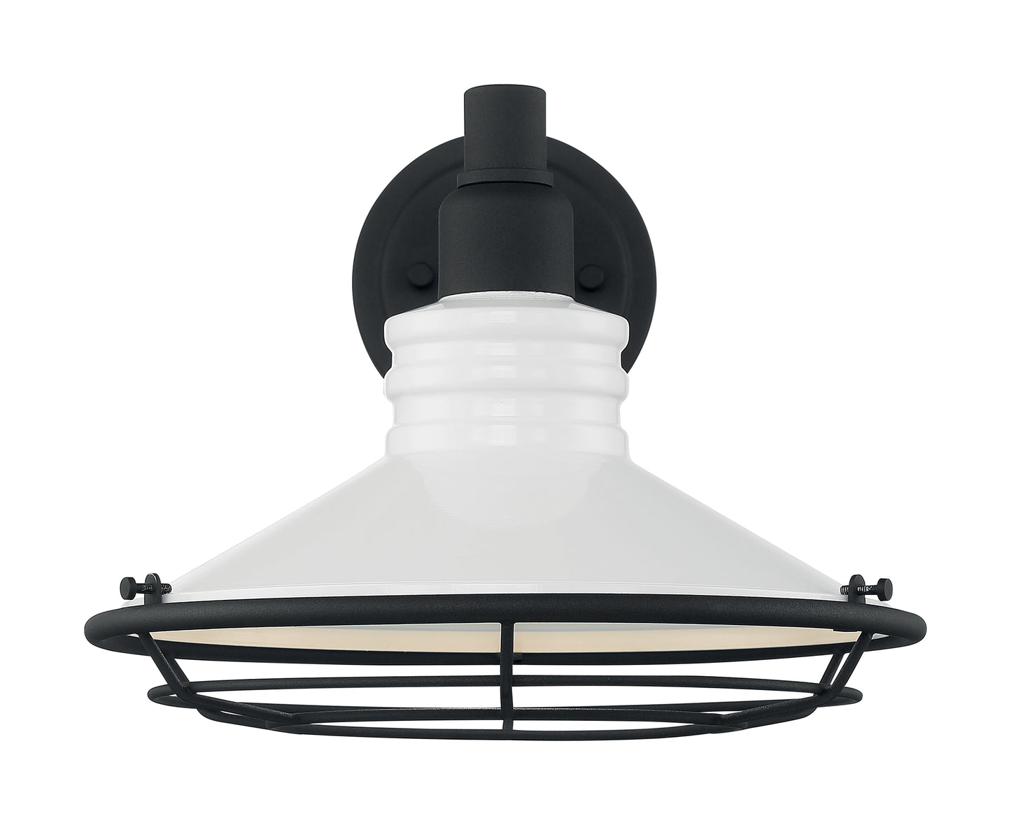 Blue Harbor - 1 Light Large Sconce with Gloss White - Textured Black Finish