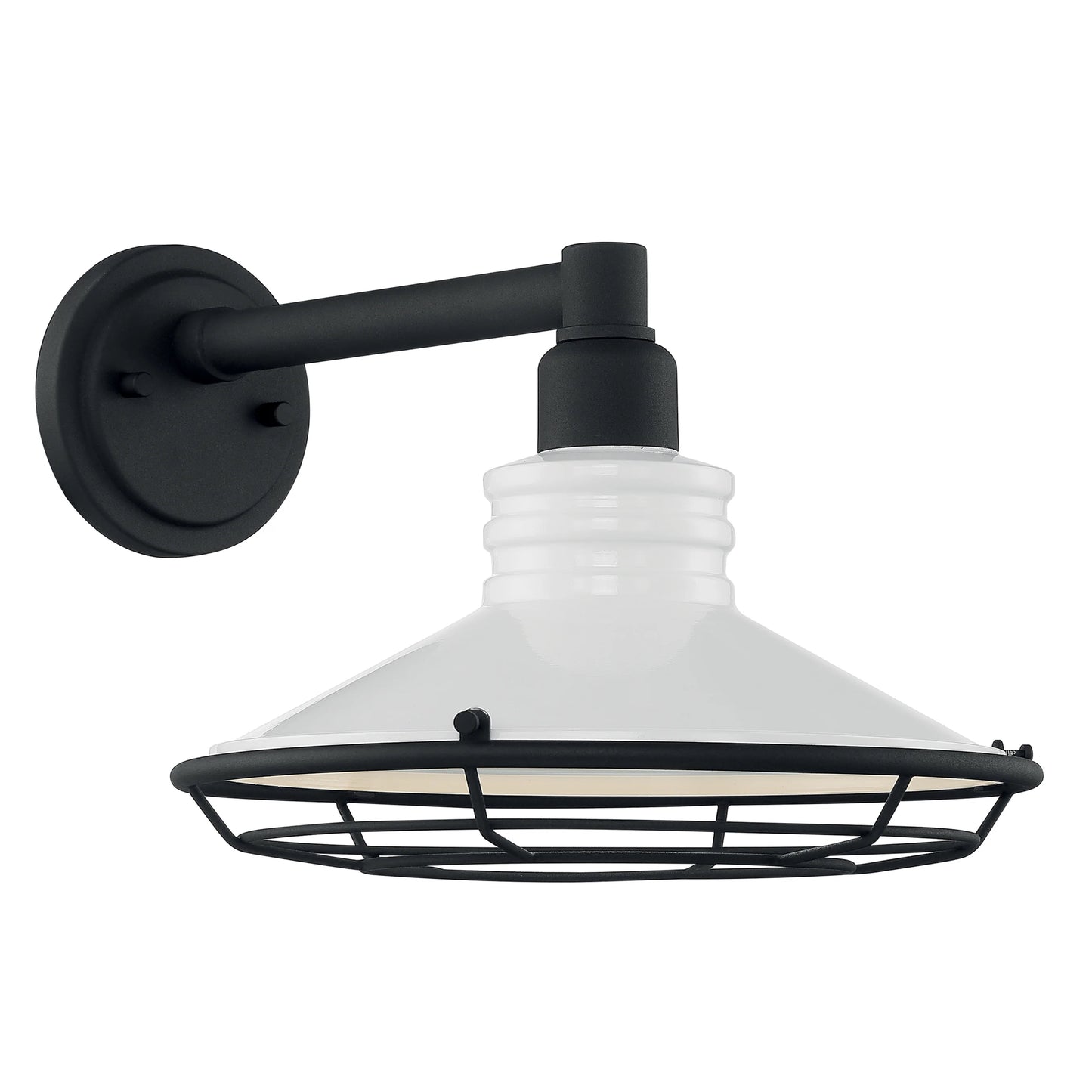 Blue Harbor - 1 Light Large Sconce with Gloss White - Textured Black Finish