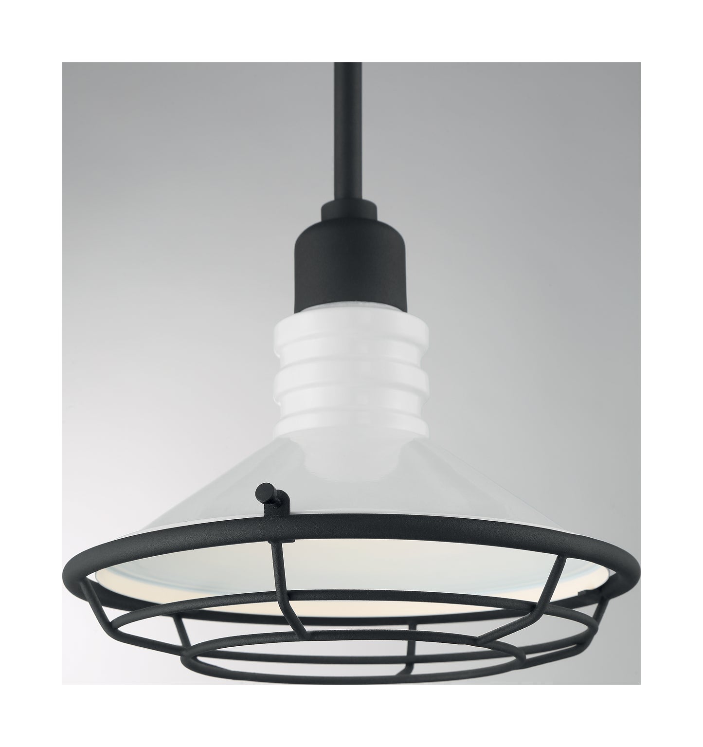 Blue Harbor - 1 Light Small Pendant with Gloss White - Black Accents Finish