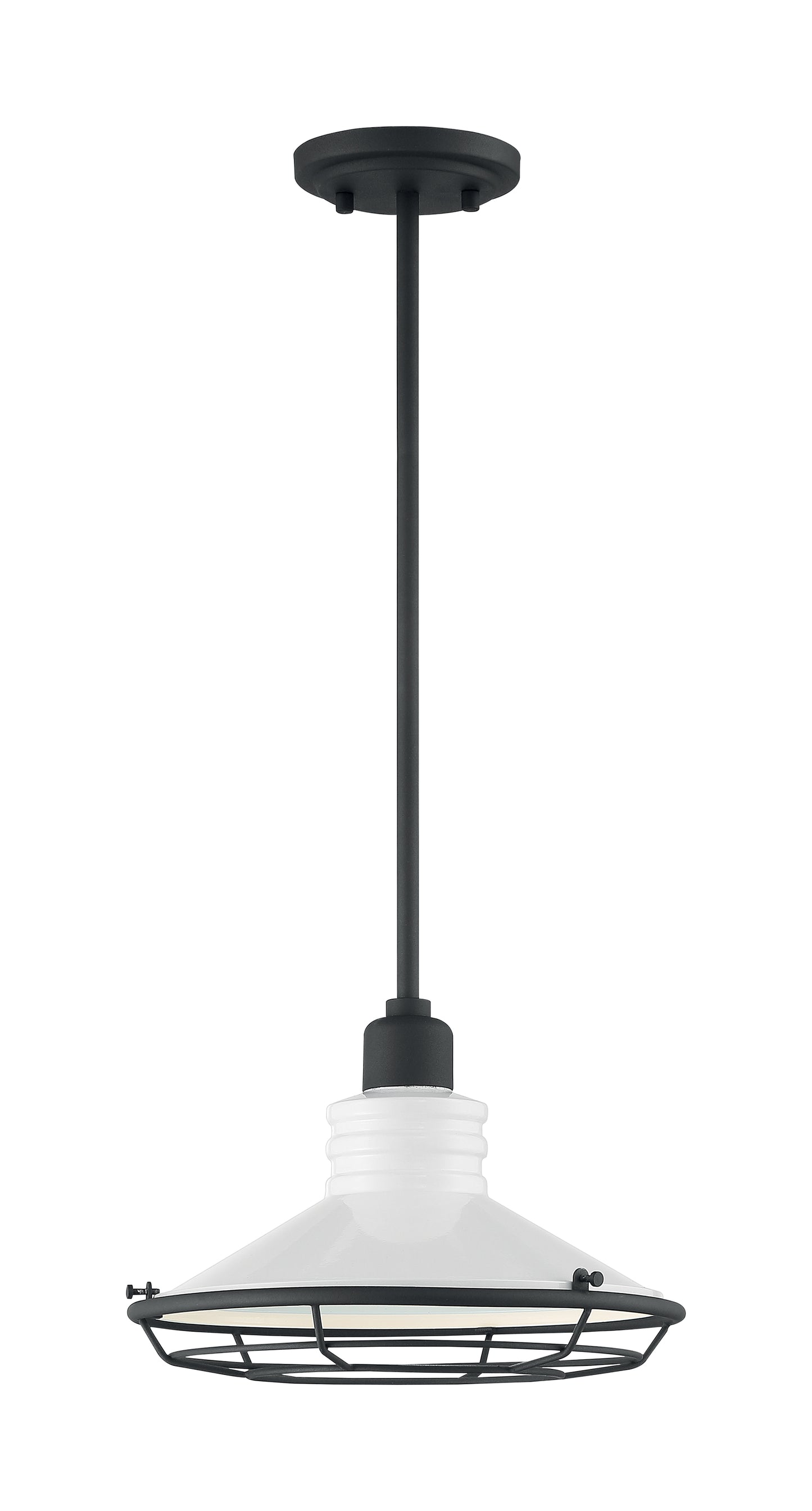 Blue Harbor - 1 Light Large Pendant with Gloss White - Black Accents Finish