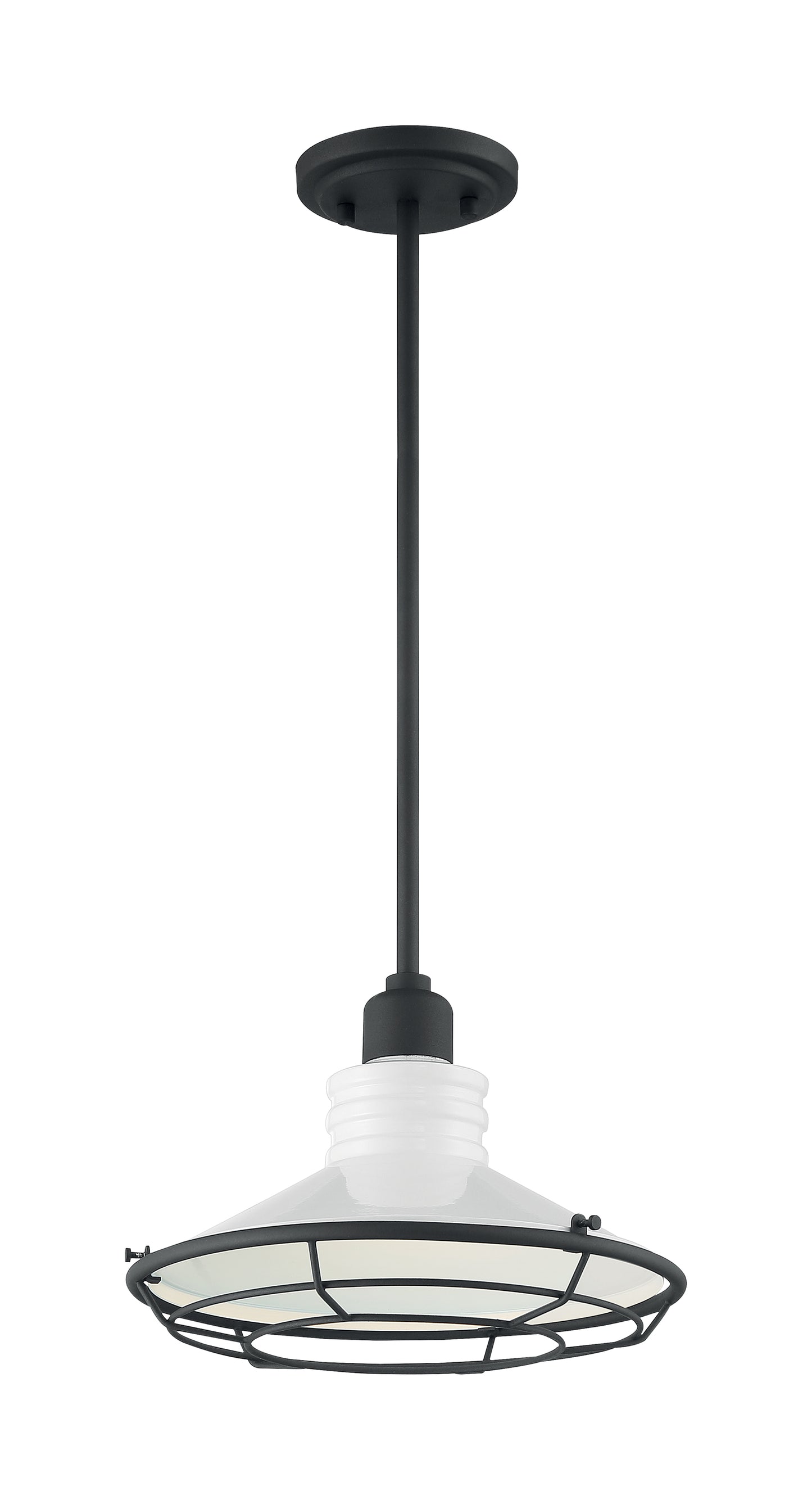 Blue Harbor - 1 Light Large Pendant with Gloss White - Black Accents Finish