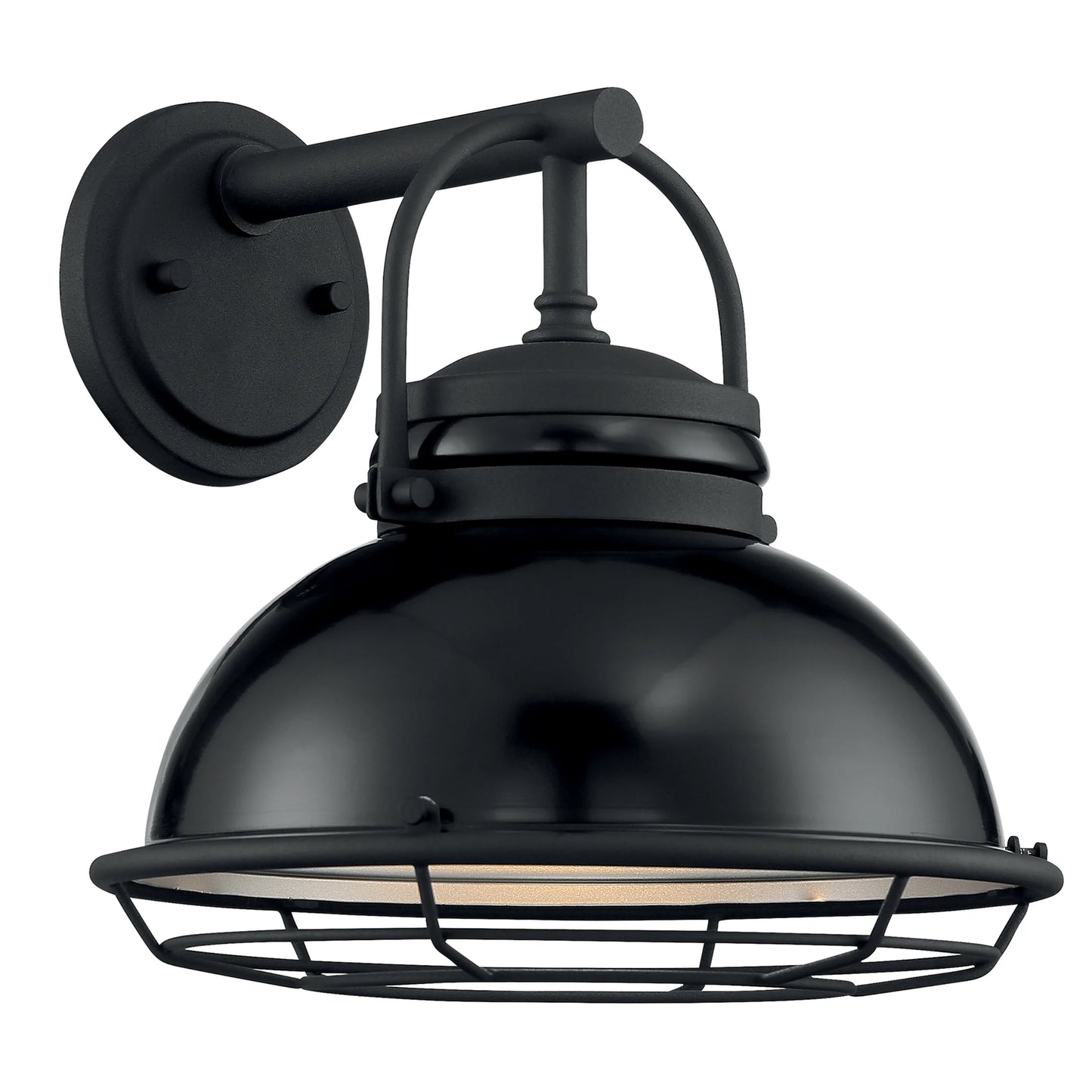 Upton - 1 Light Large Outdoor Wall Sconce with Black and Silver - Black Accents Finish