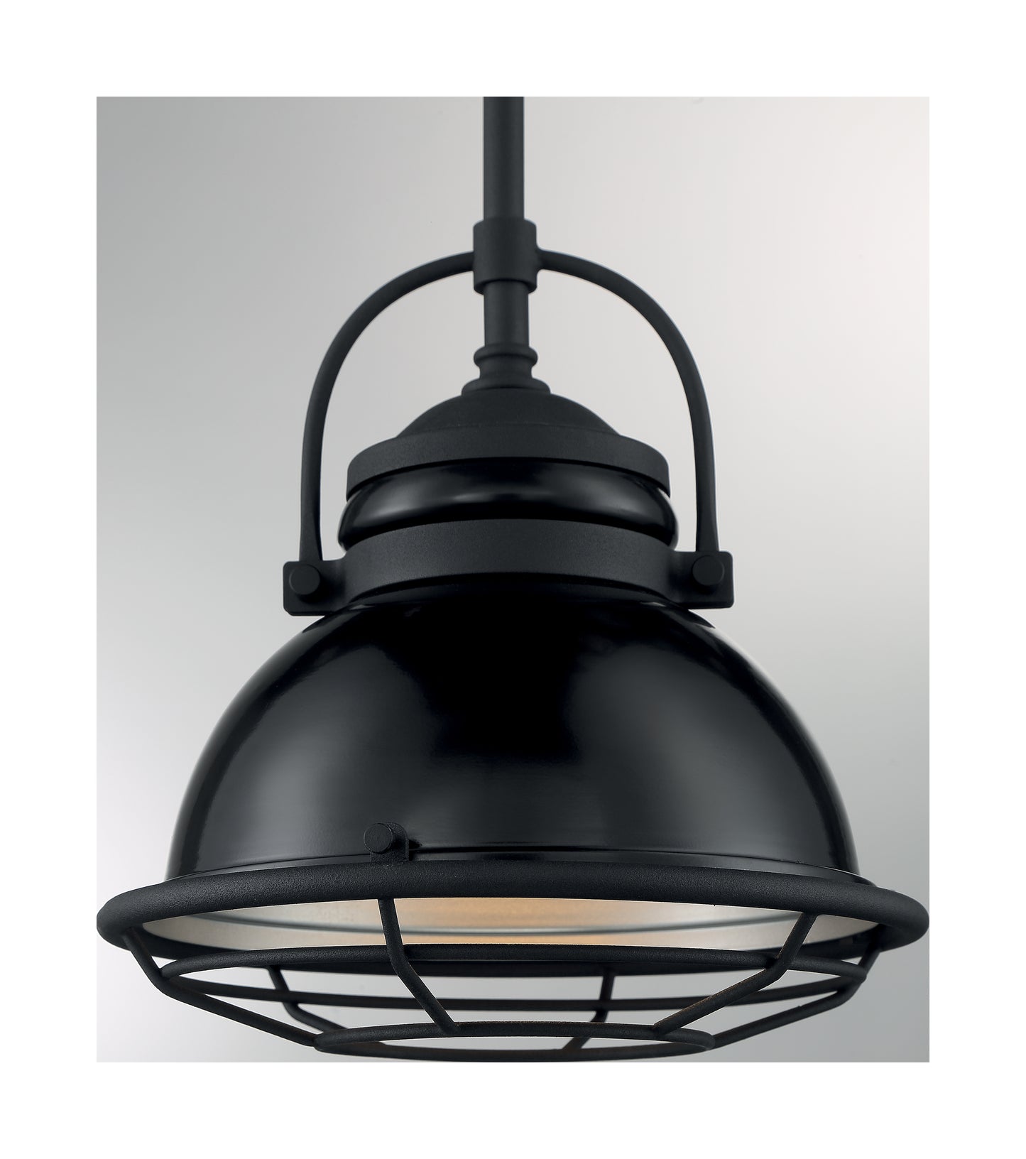 Upton - 1 Light Small Pendant with Black and Silver - Black Accents Finish
