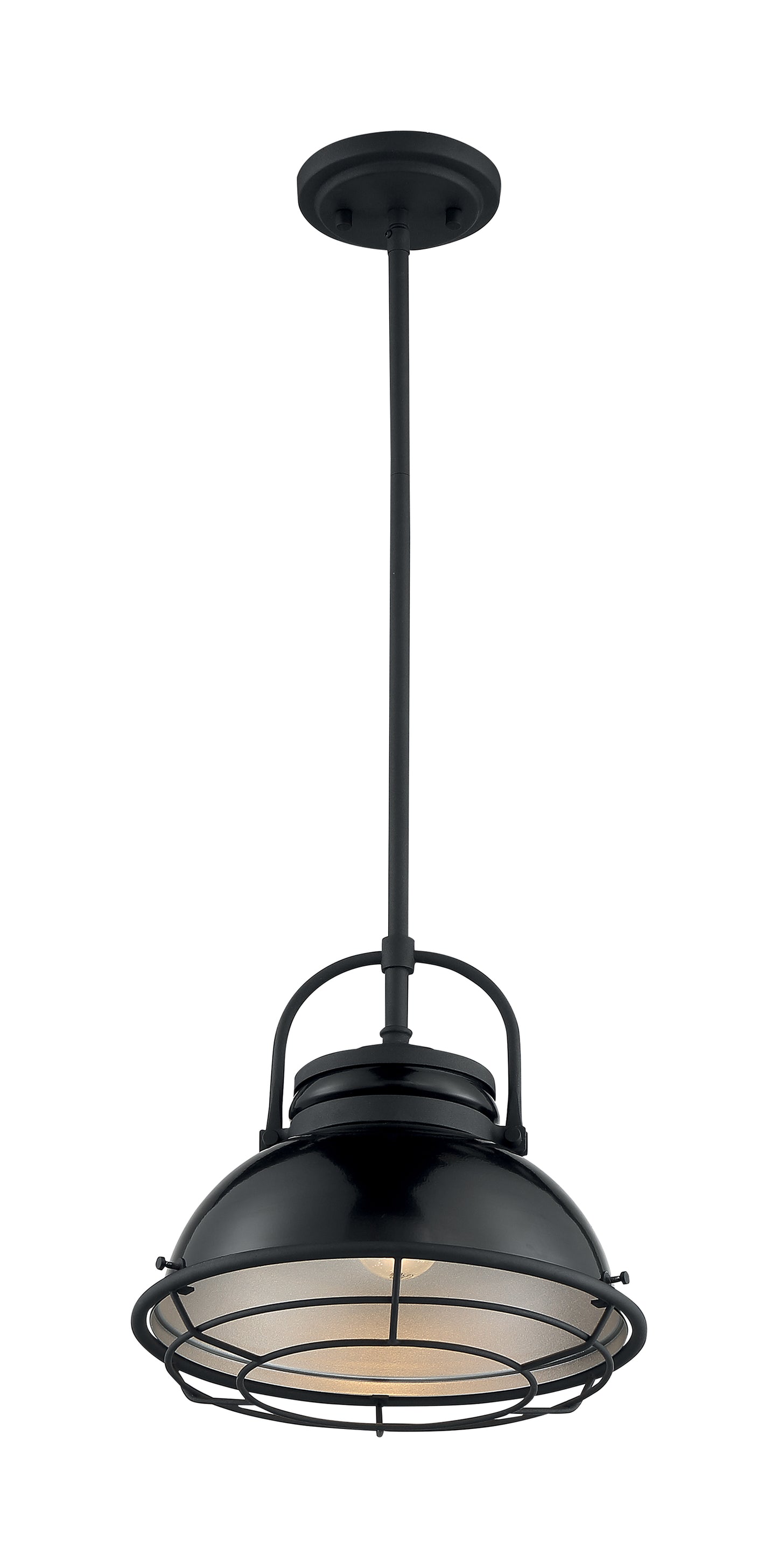 Upton - 1 Light Large Pendant with Black and Silver - Black Accents Finish