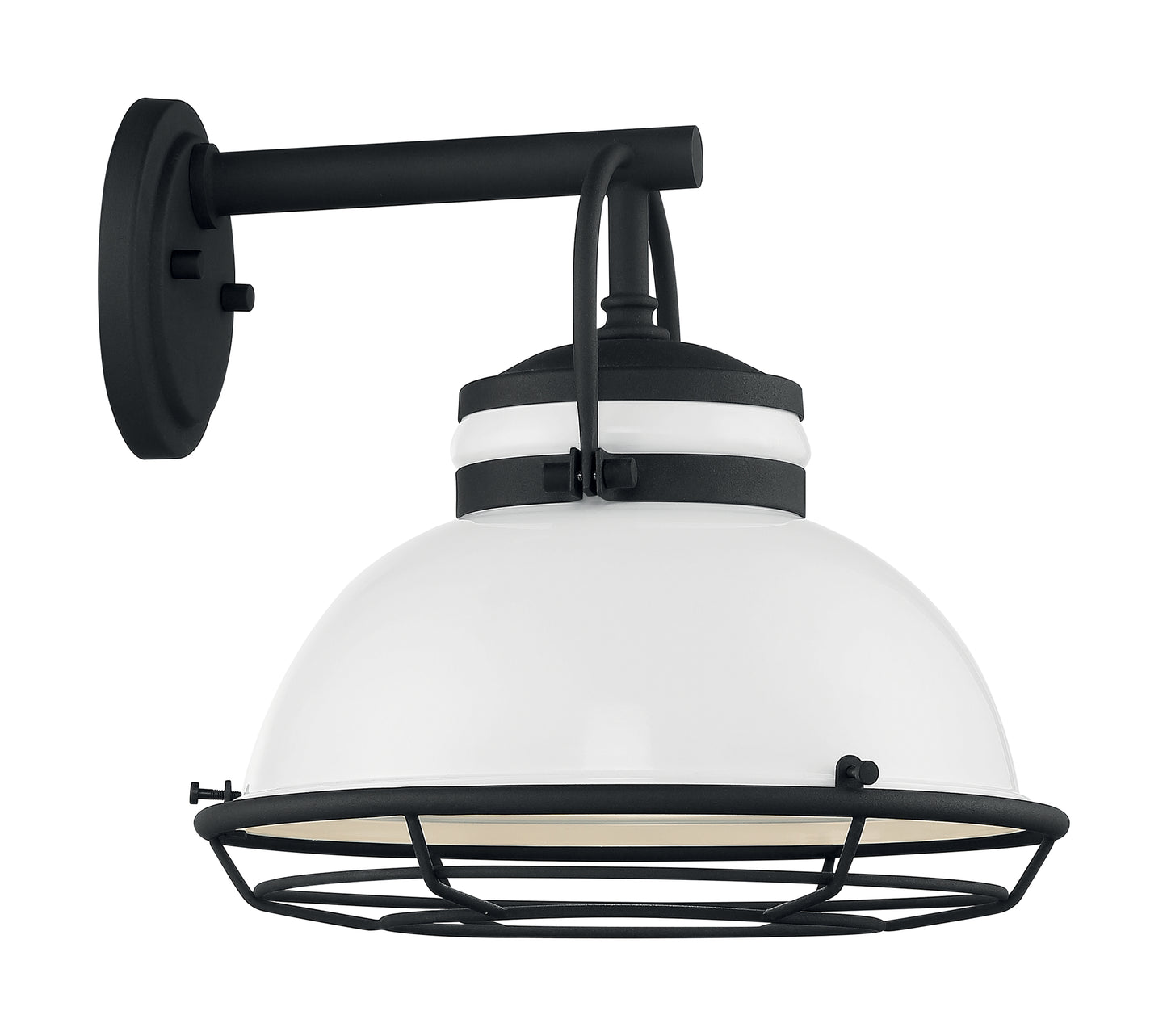 Upton - 1 Light Large Outdoor Wall Sconce with Gloss White - Textured Black Finish