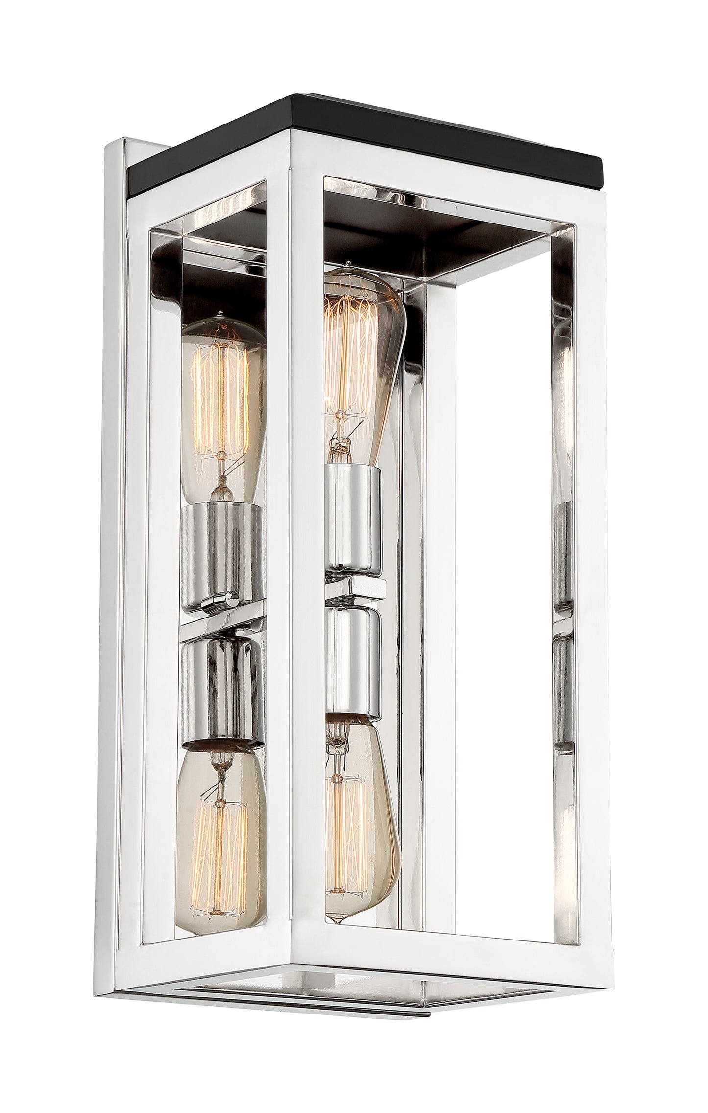 Cakewalk - 2 Light Sconce with Polished Nickel - Black Accents Finish