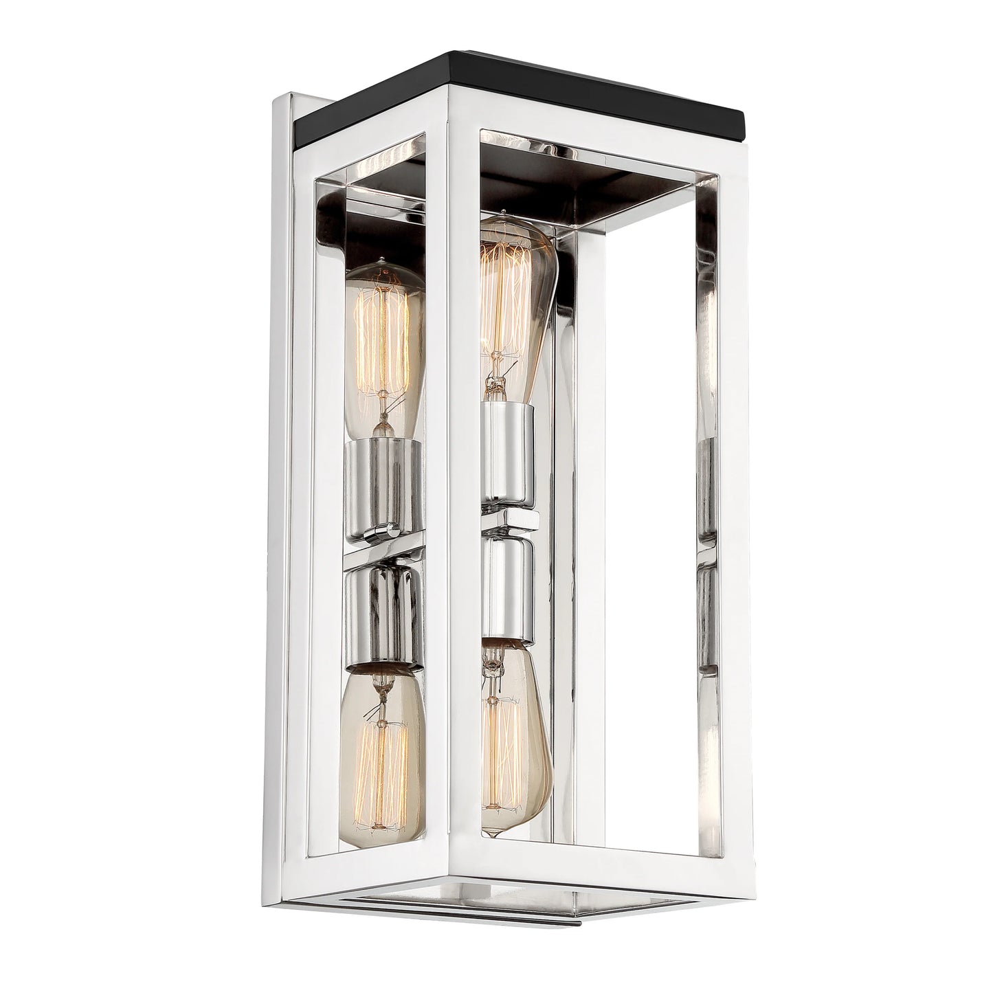Cakewalk - 2 Light Sconce with Polished Nickel - Black Accents Finish