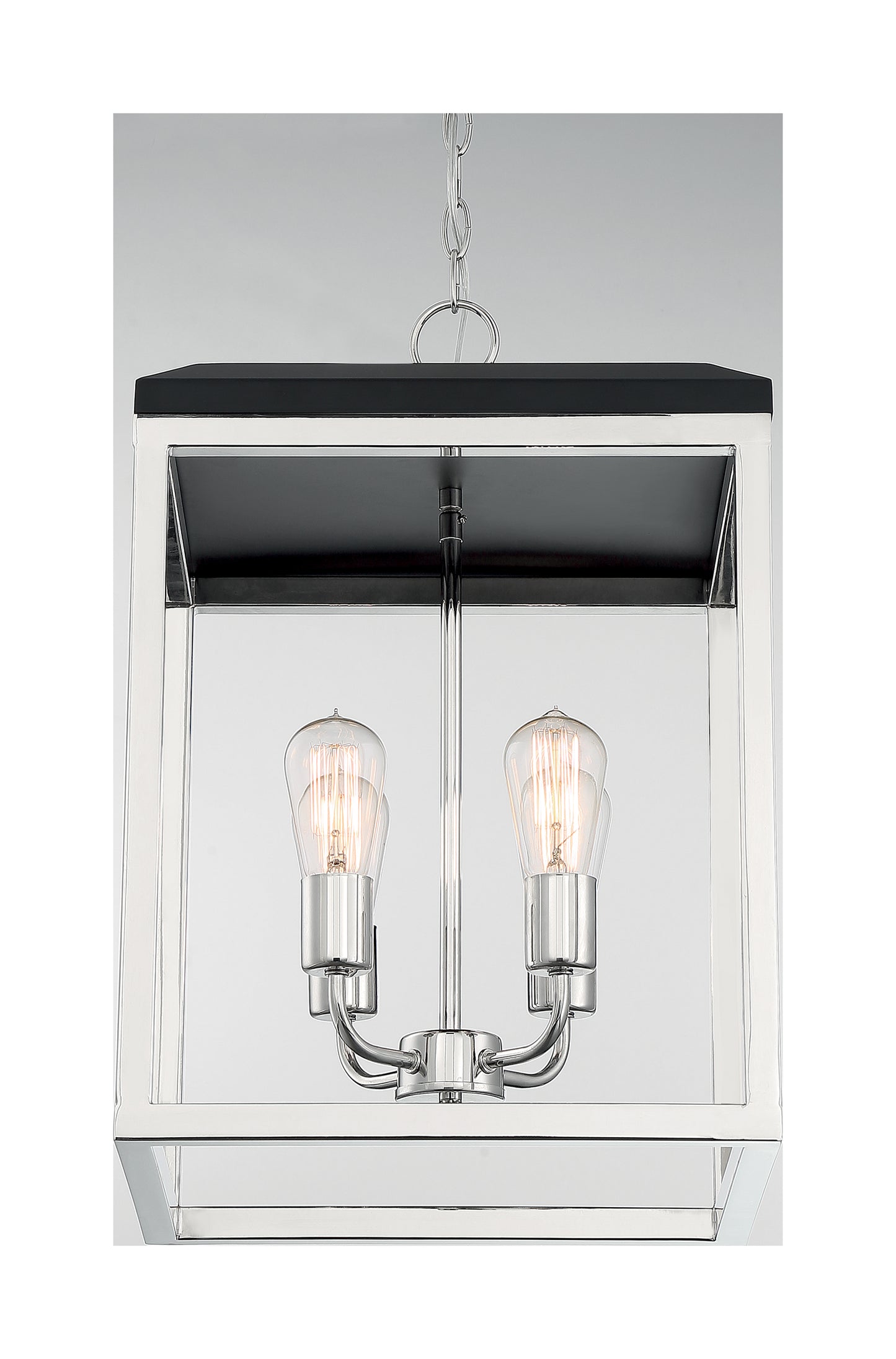 Cakewalk - 4 Light Pendant with Polished Nickel - Black Accents Finish