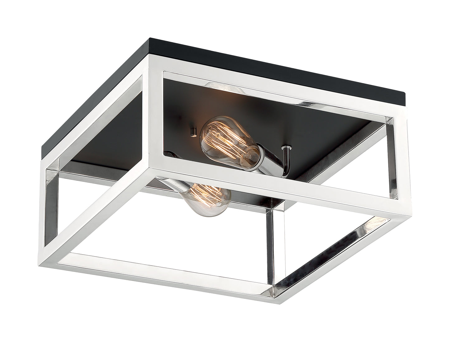 Cakewalk - 2 Light Flush Mount with Polished Nickel Finish
