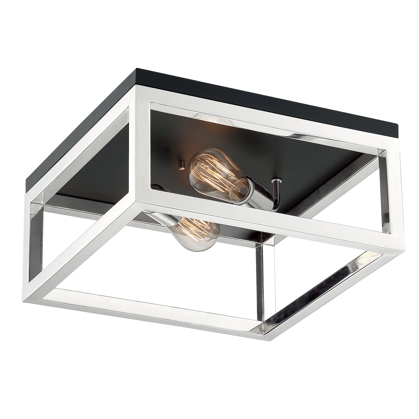 Cakewalk - 2 Light Flush Mount with Polished Nickel Finish