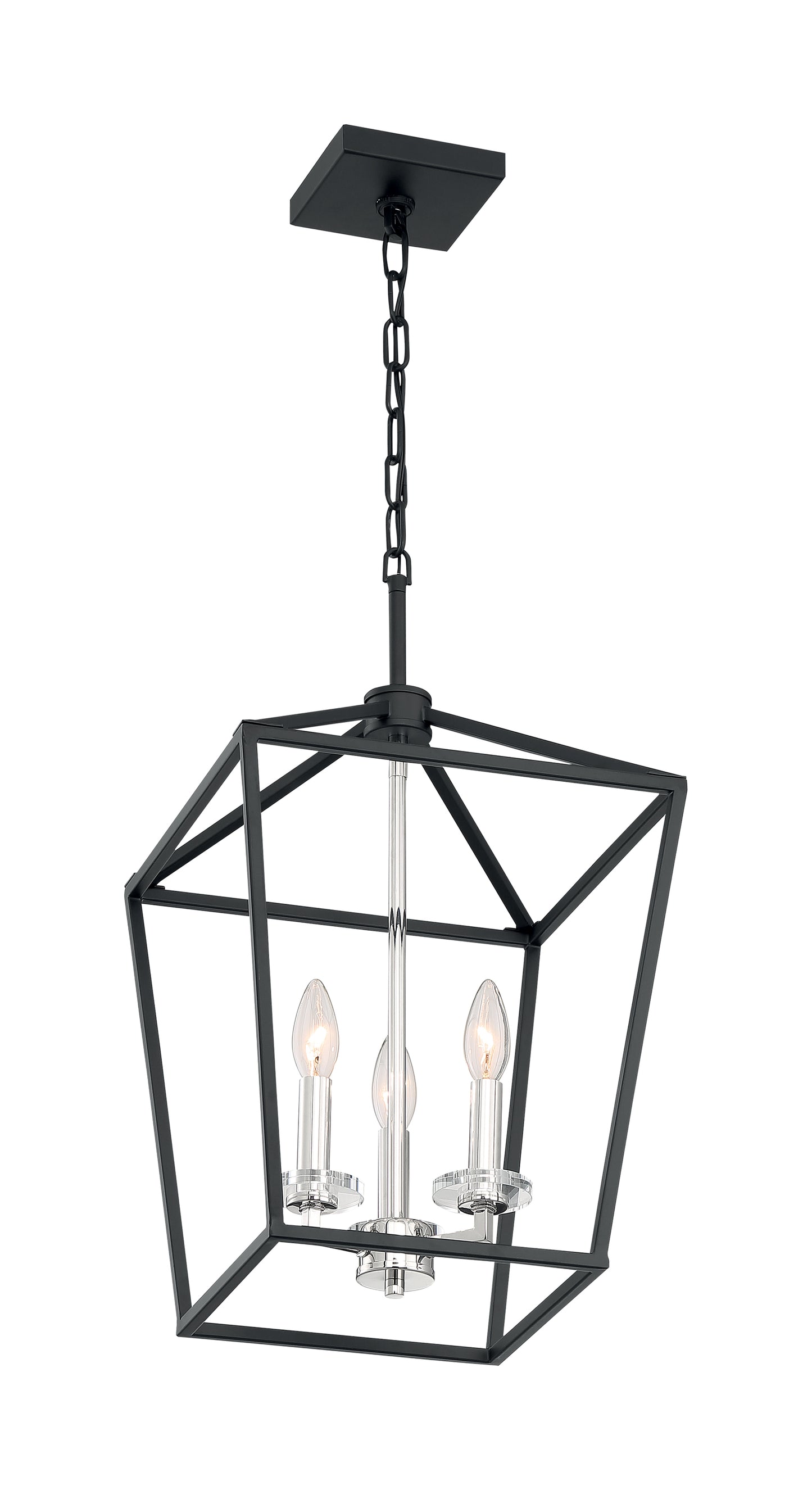 Storyteller - 3 Light Island Pendant with Matte Black - Polished Nickel Accents Finish