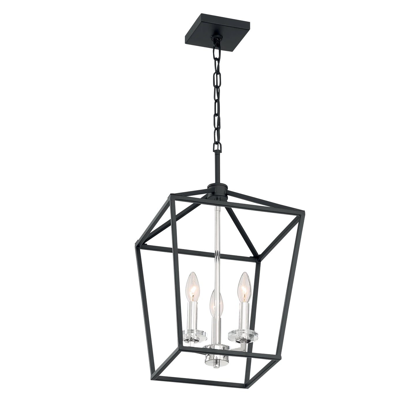 Storyteller - 3 Light Island Pendant with Matte Black - Polished Nickel Accents Finish