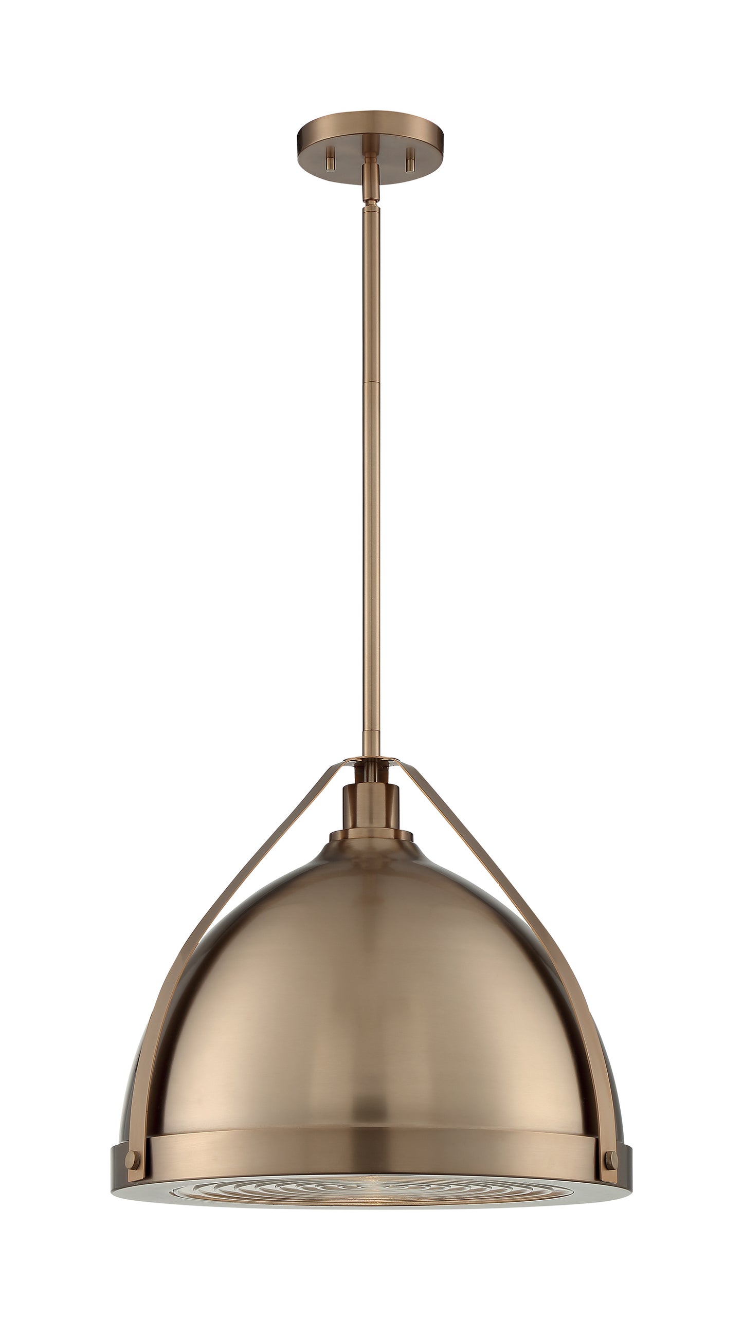 Barbett - 1 Light Large Pendant with Fresnel Glass - Burnished Brass Finish