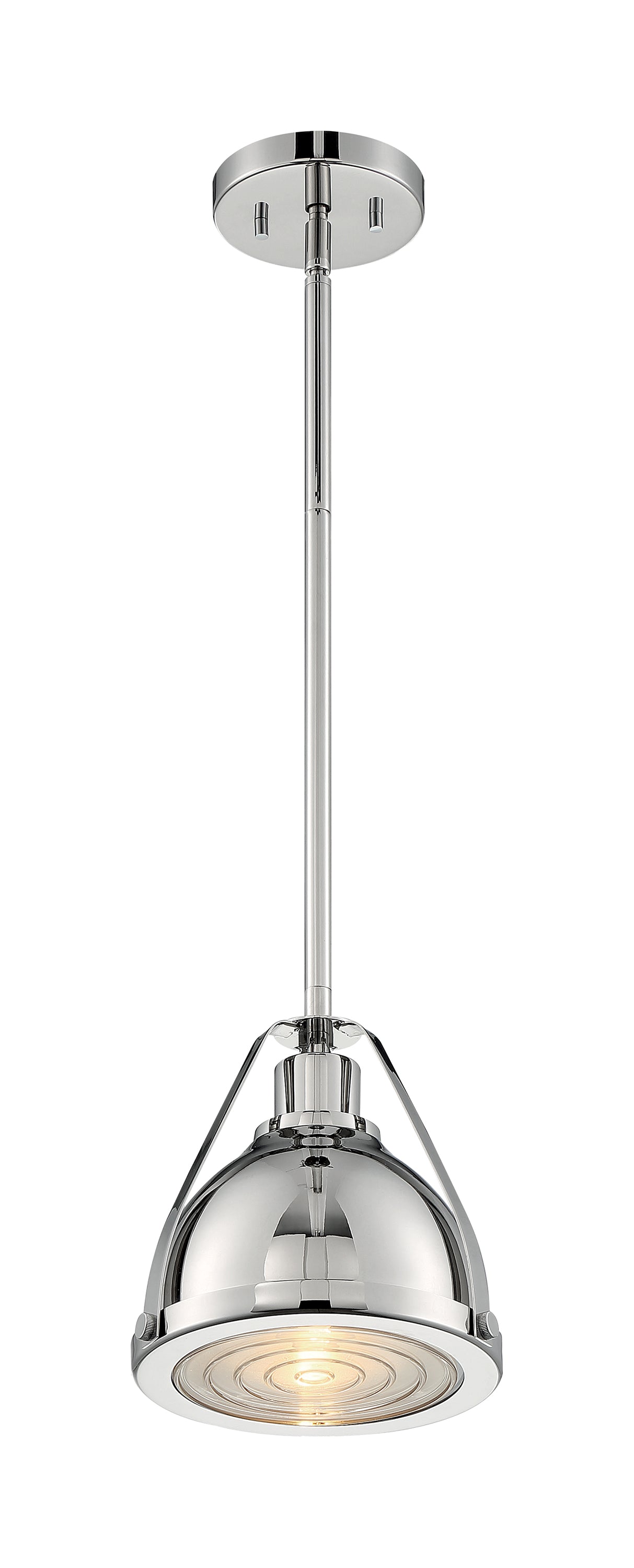 Barbett - 1 Light Small Pendant with Fresnel Glass - Polished Nickel Finish