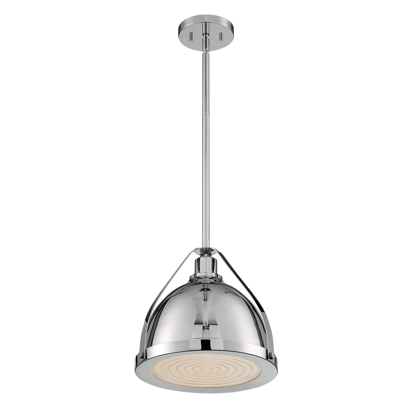 Barbett - 1 Light Medium Pendant with Fresnel Glass - Polished Nickel Finish