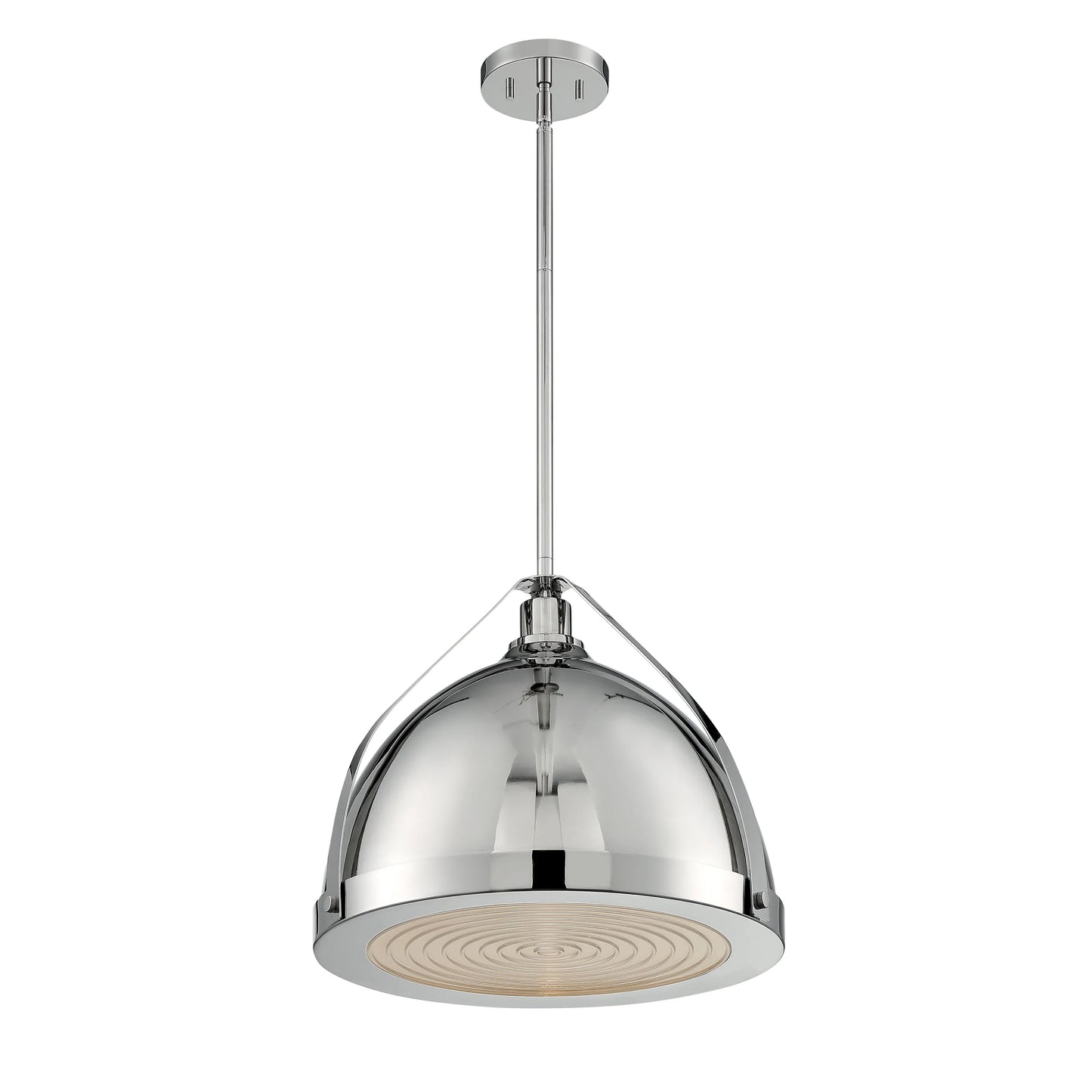 Barbett - 1 Light Large Pendant with Fresnel Glass - Polished Nickel Finish