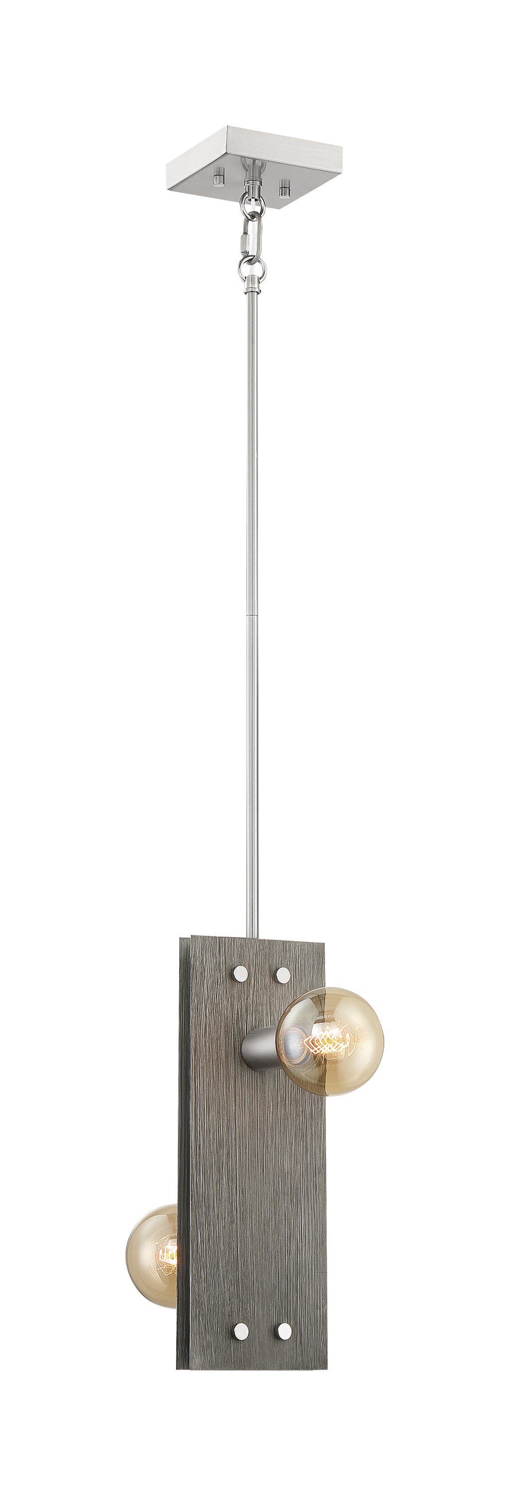 Stella - 2 Light Pendant with Driftwood - Brushed Nickel Accents Finish