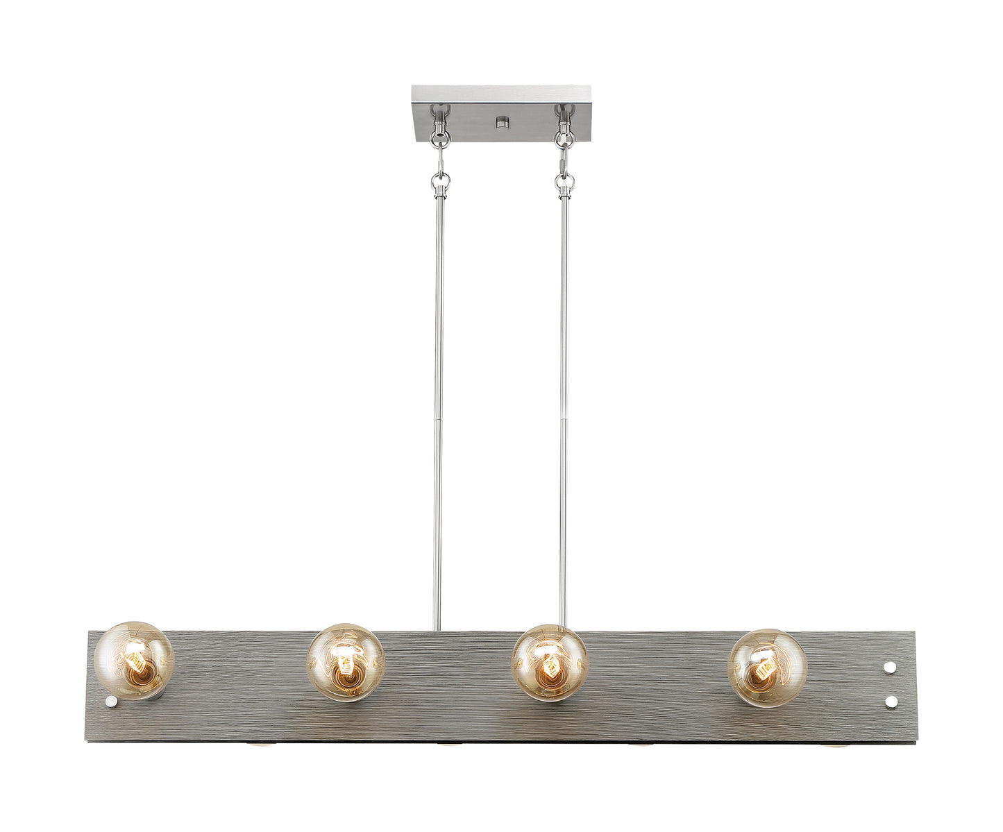 Stella - 8 Light Island Pendant with Driftwood - Brushed Nickel Accents Finish