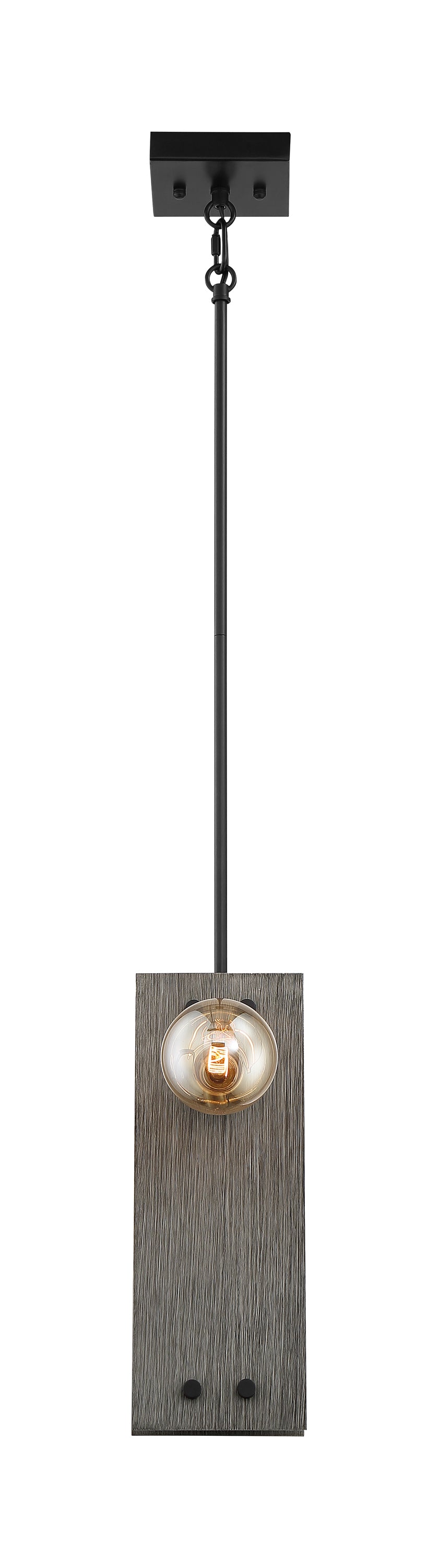 Stella - 2 Light Mini Pendant with Driftwood - Black Accents Finish