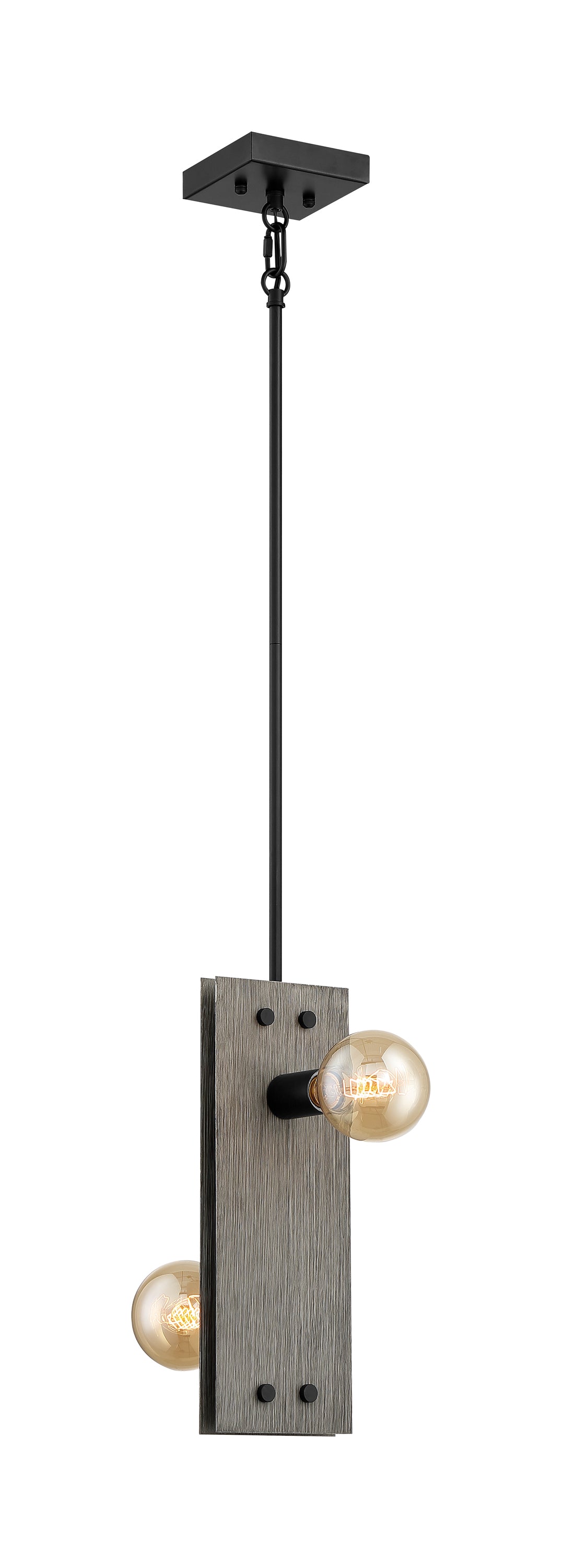 Stella - 2 Light Mini Pendant with Driftwood - Black Accents Finish
