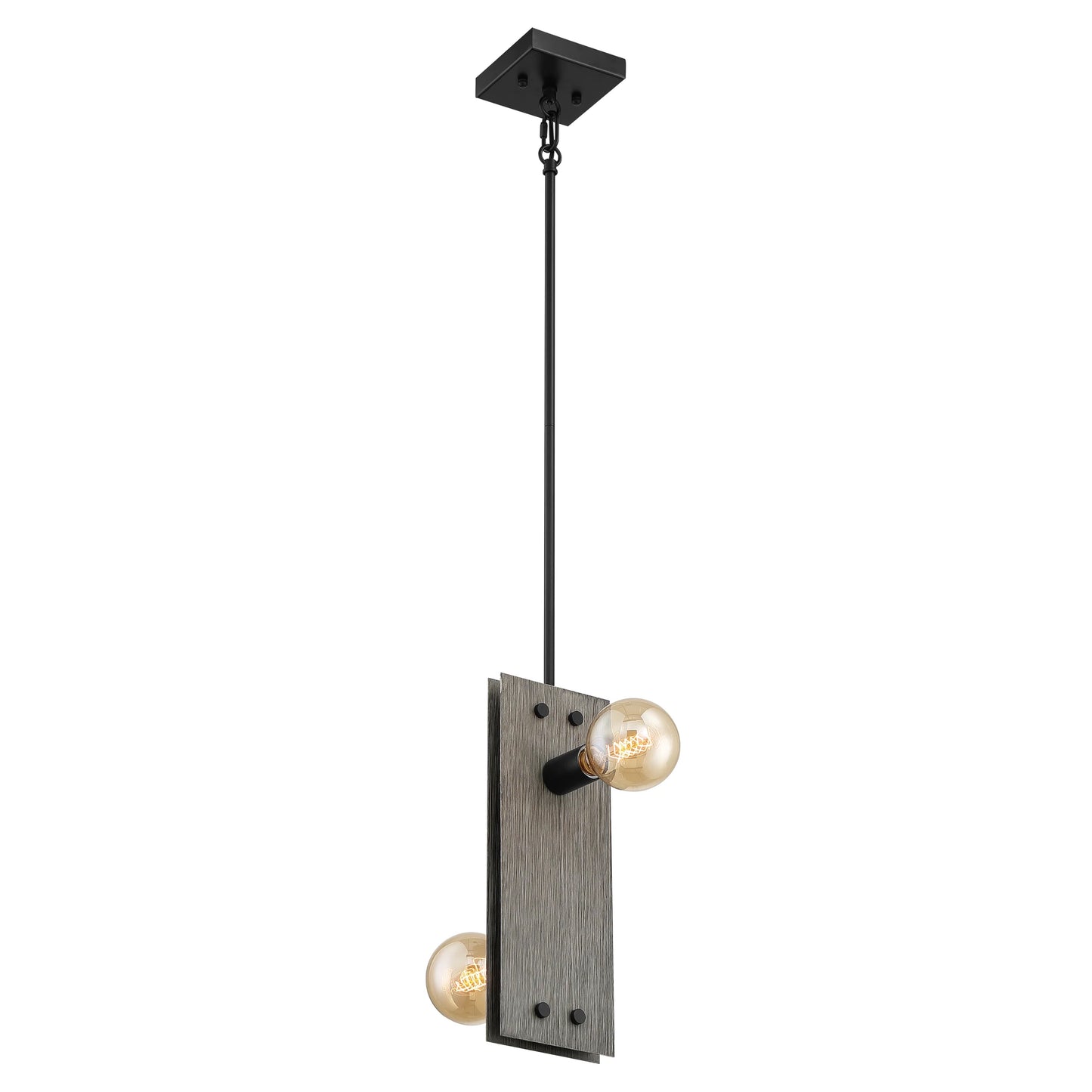 Stella - 2 Light Mini Pendant with Driftwood - Black Accents Finish
