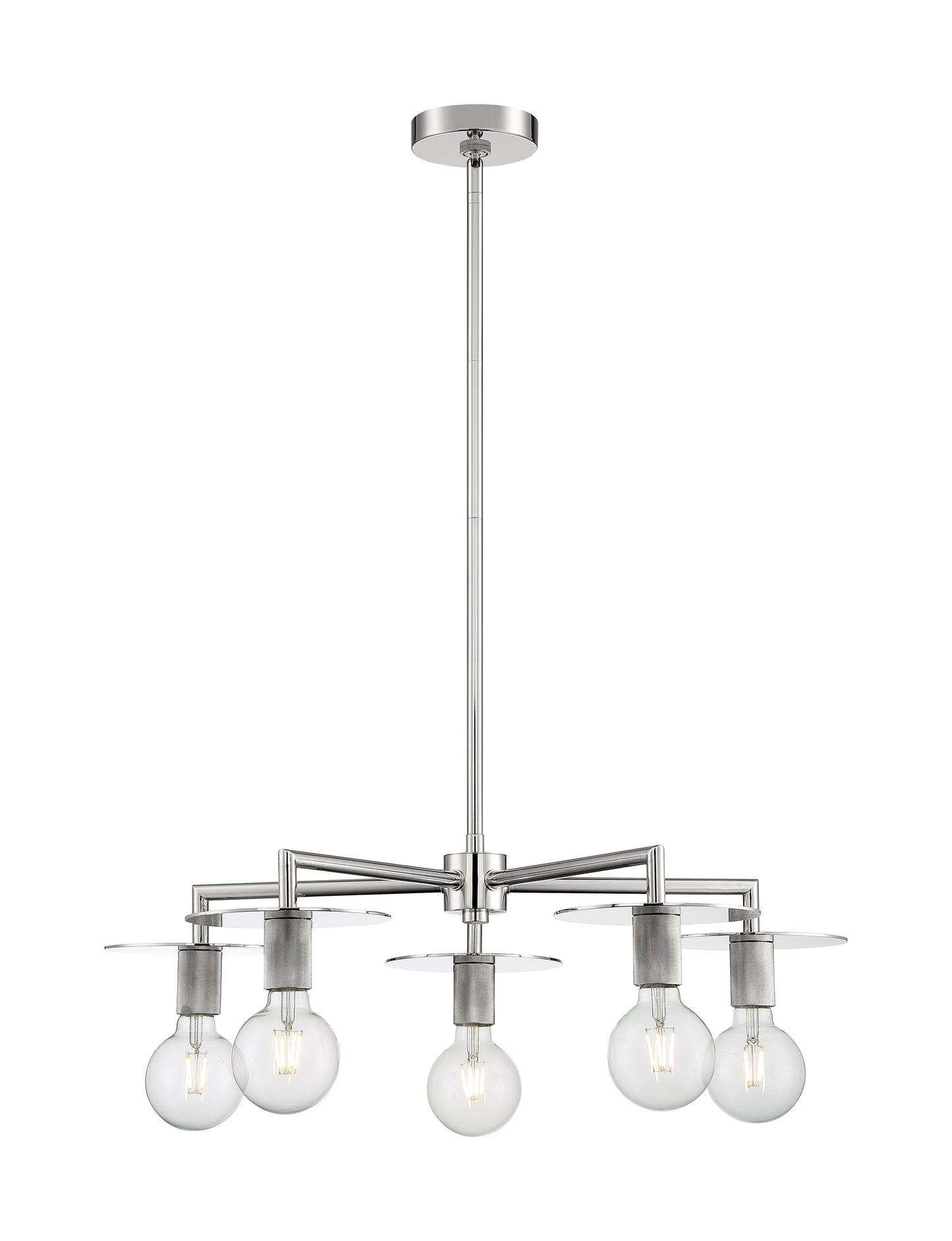 Bizet - 5 Light Chandelier with- Polished Nickel Finish