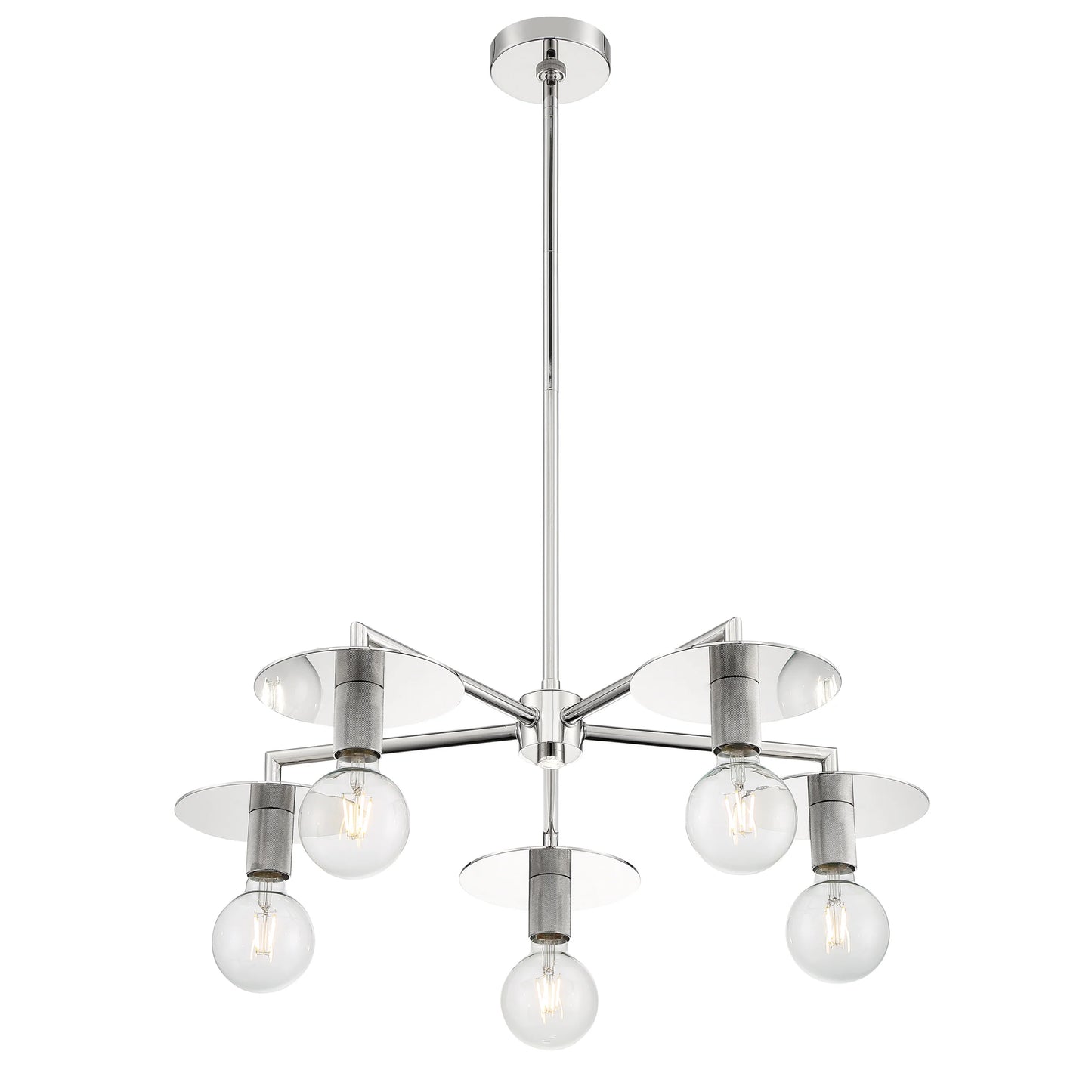 Bizet - 5 Light Chandelier with- Polished Nickel Finish