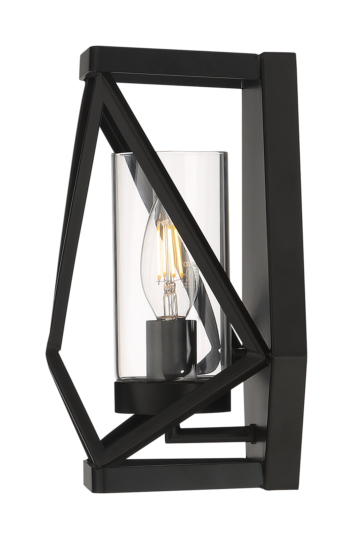 Zemi - 1 Light Sconce with Clear Glass - Black Finish