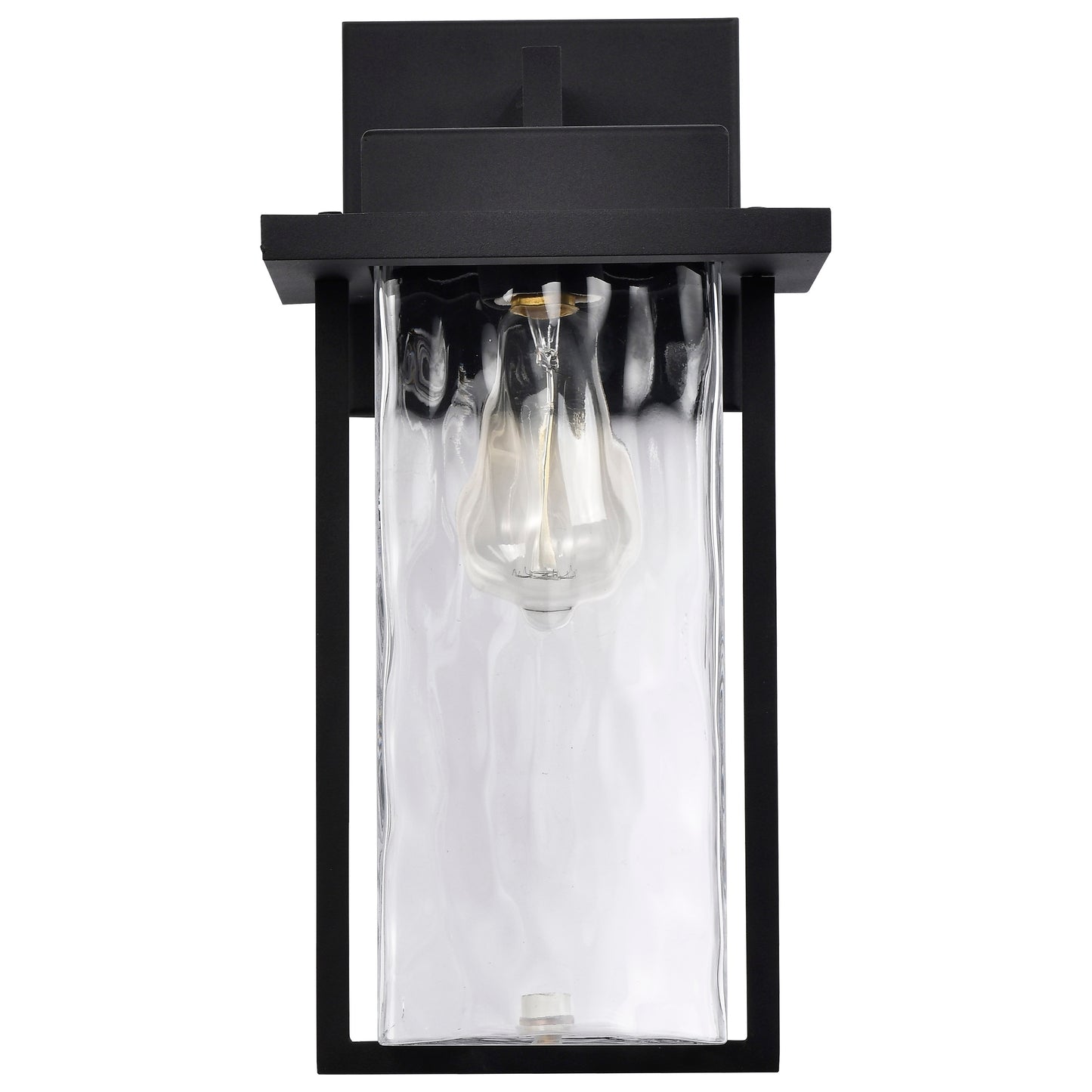 Vernal - 1 Light Large Outdoor Wall Lantern with Matte Black - Clear Water Glass